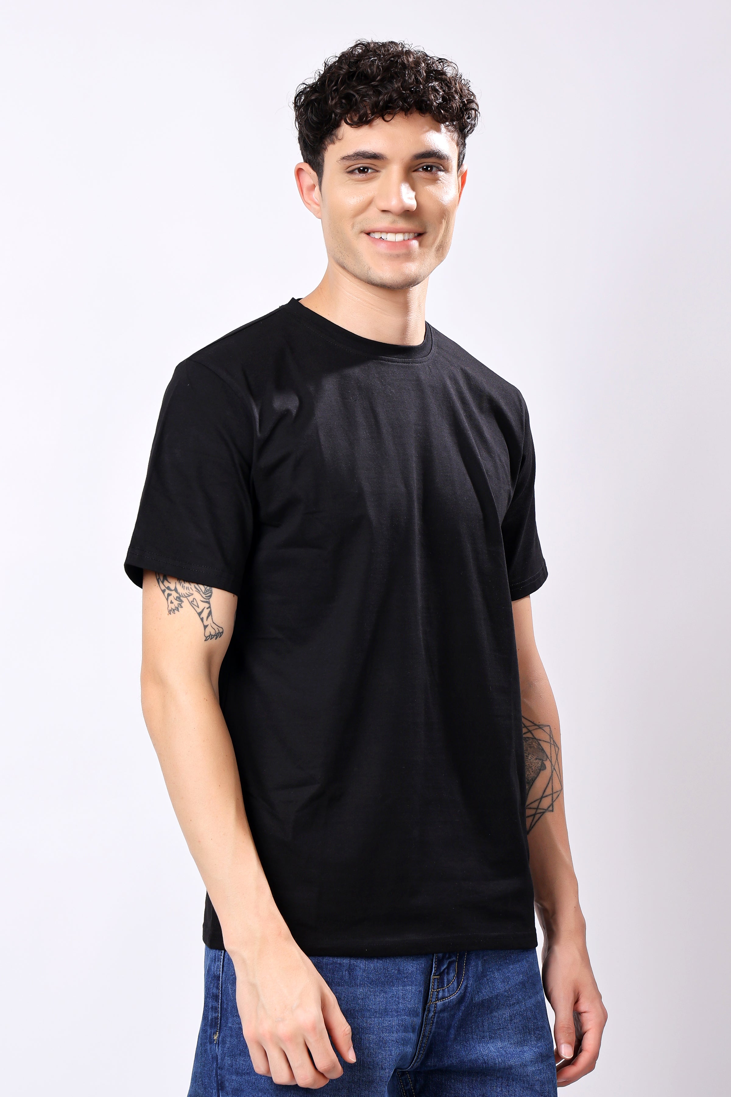 STYLOX Round Neck Solid T-Shirt - Stylox