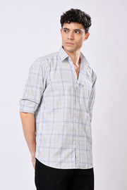 Stylox Olive Green Check Shirt For Men