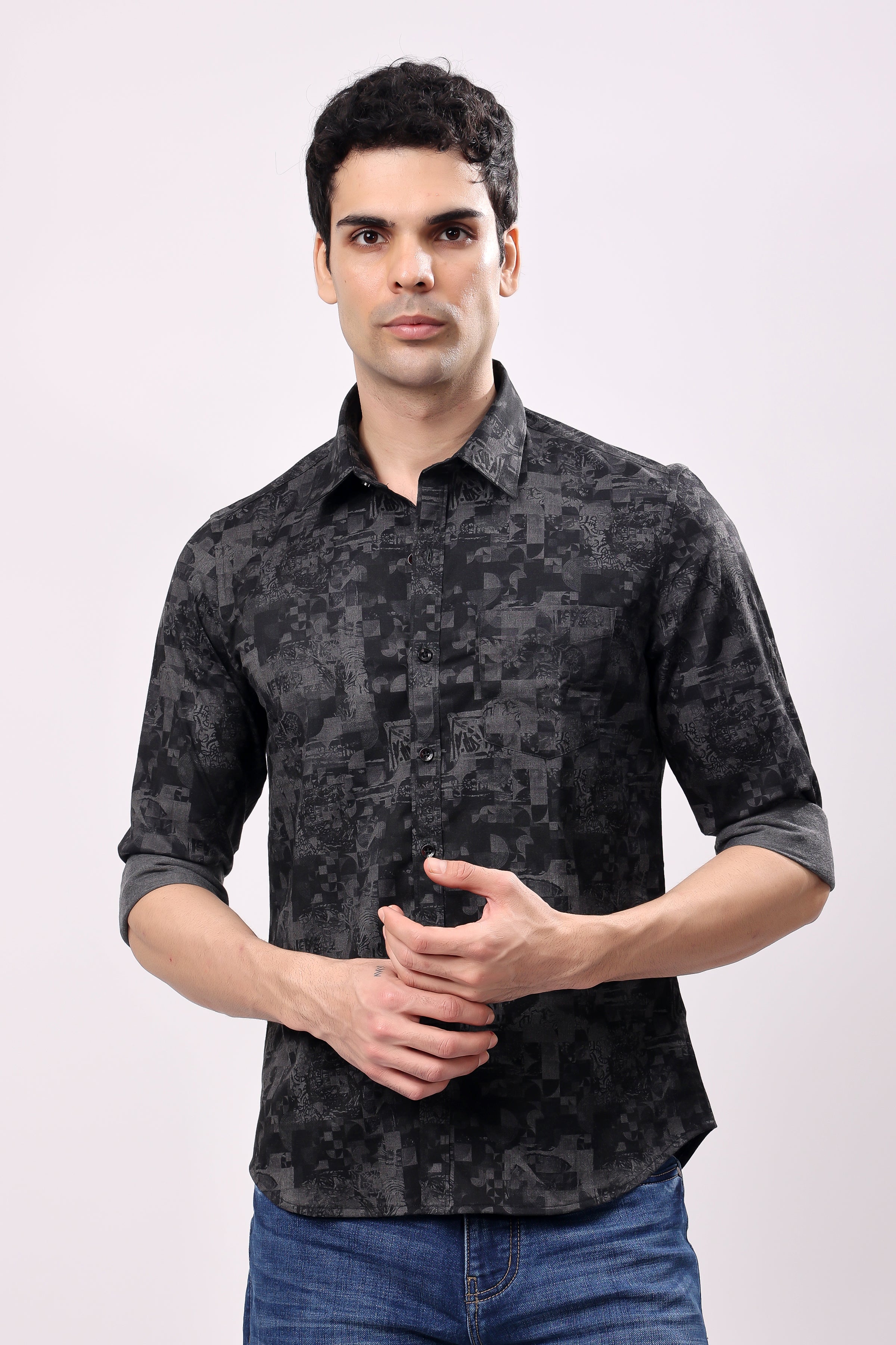 Stylox Mens Full Sleeve Print Shirt - Stylox