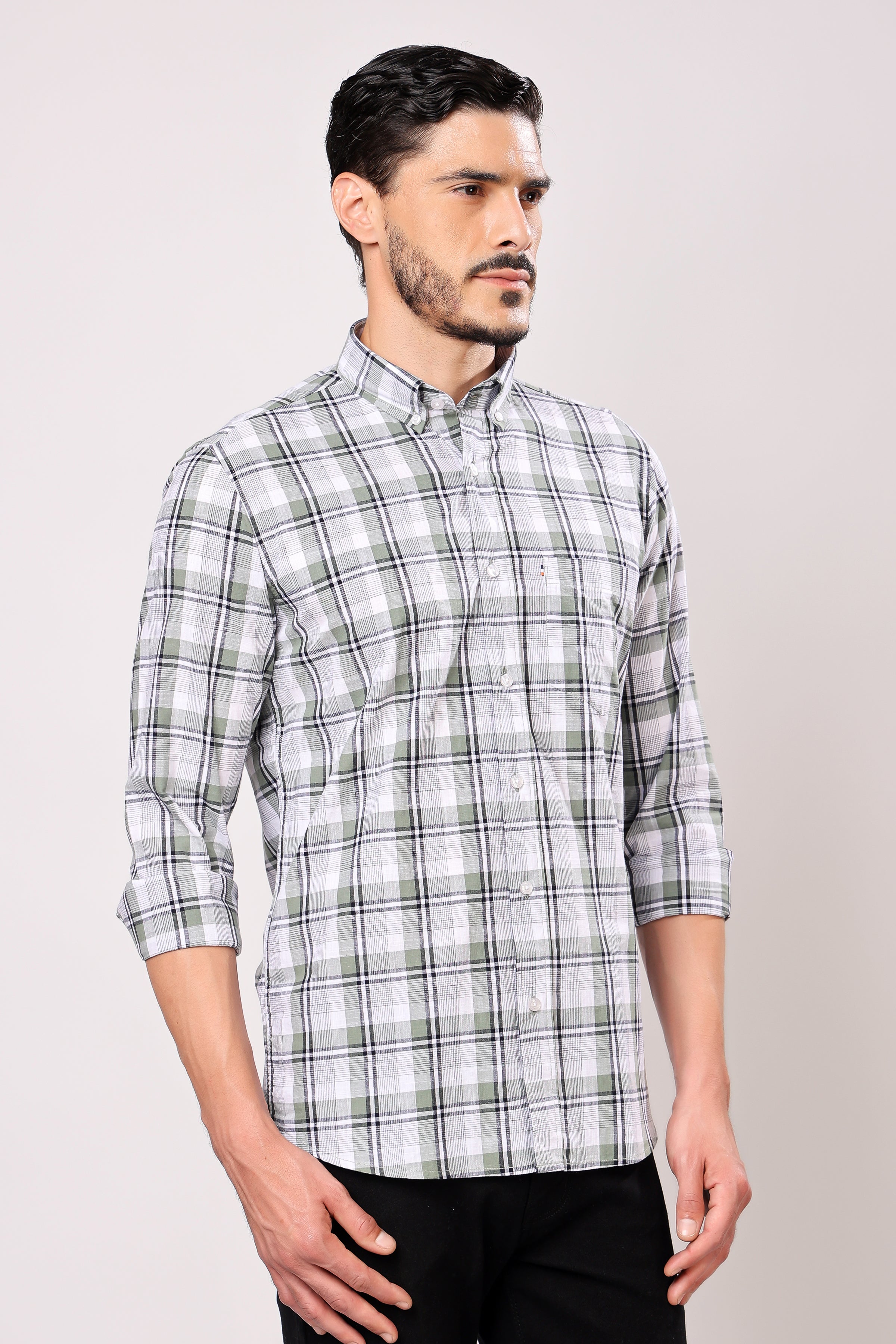 Stylox Regular Fit Full Sleeve Casual Check Shirt For Men - Stylox