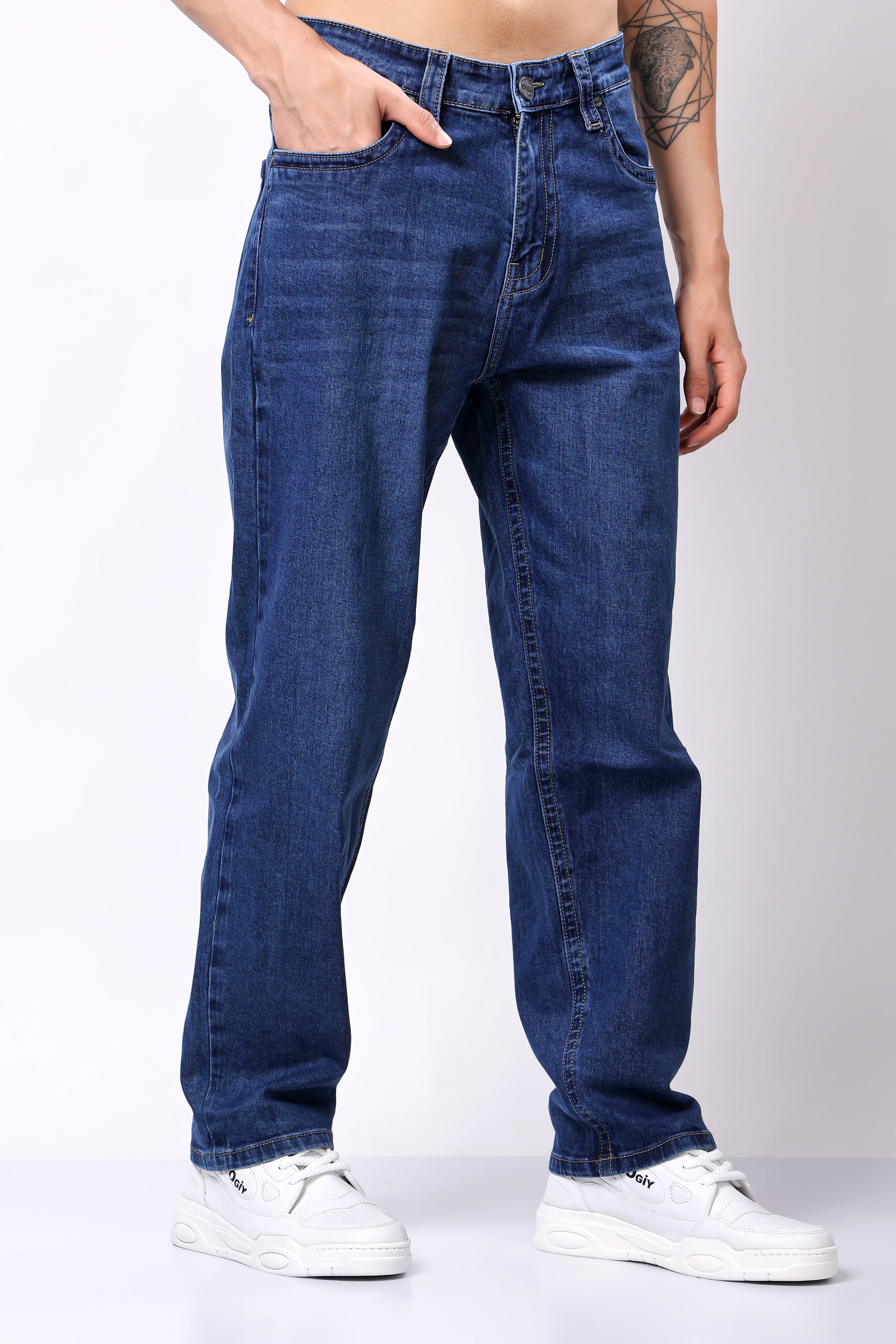 Stylox Men's Loose Fit Denim Jeans - Stylox