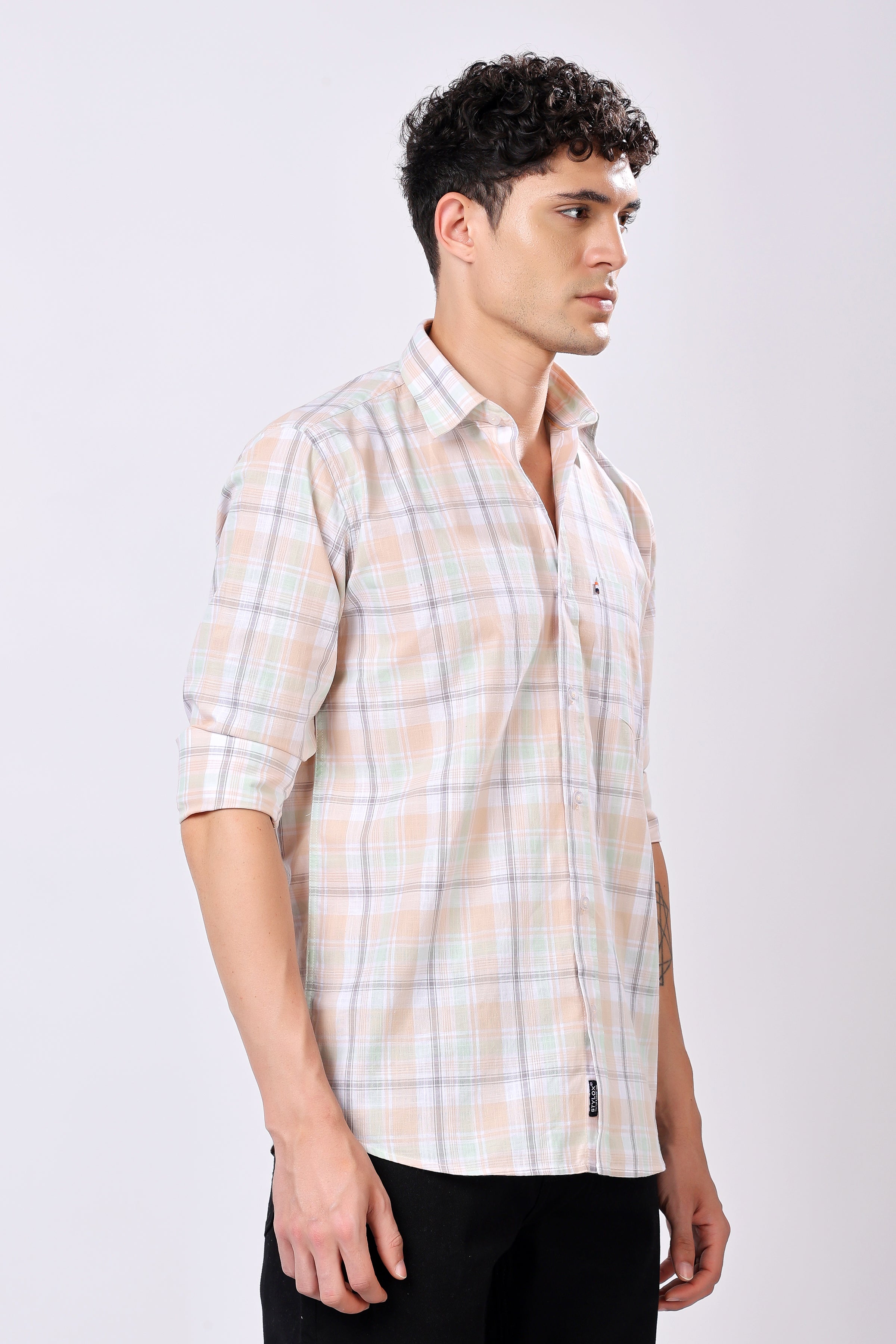 Stylox Regular Fit Full Sleeve Casual Check Shirt - Stylox