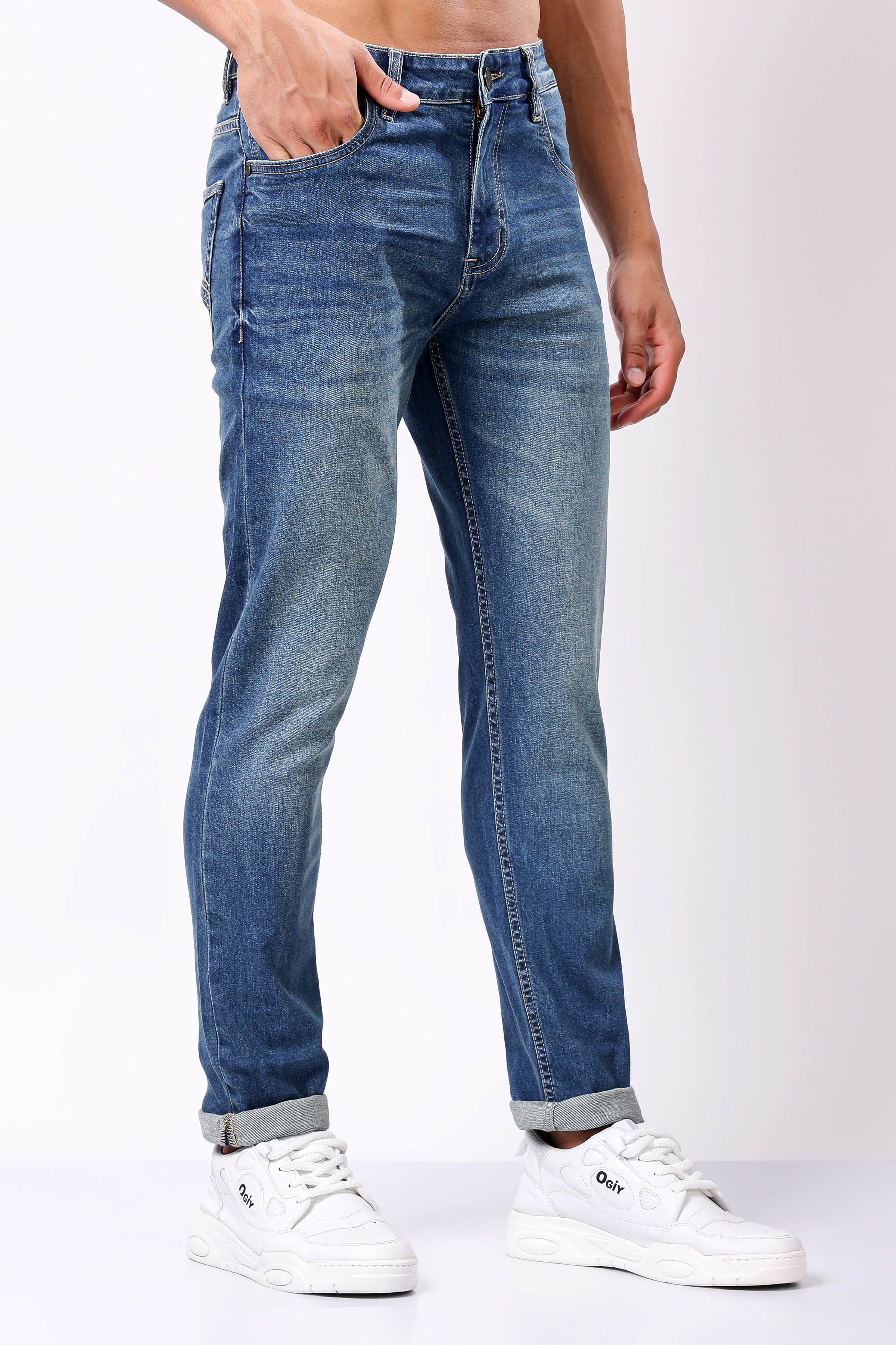 Stylox Slim Fit Denim Jeans - Dark Blue,