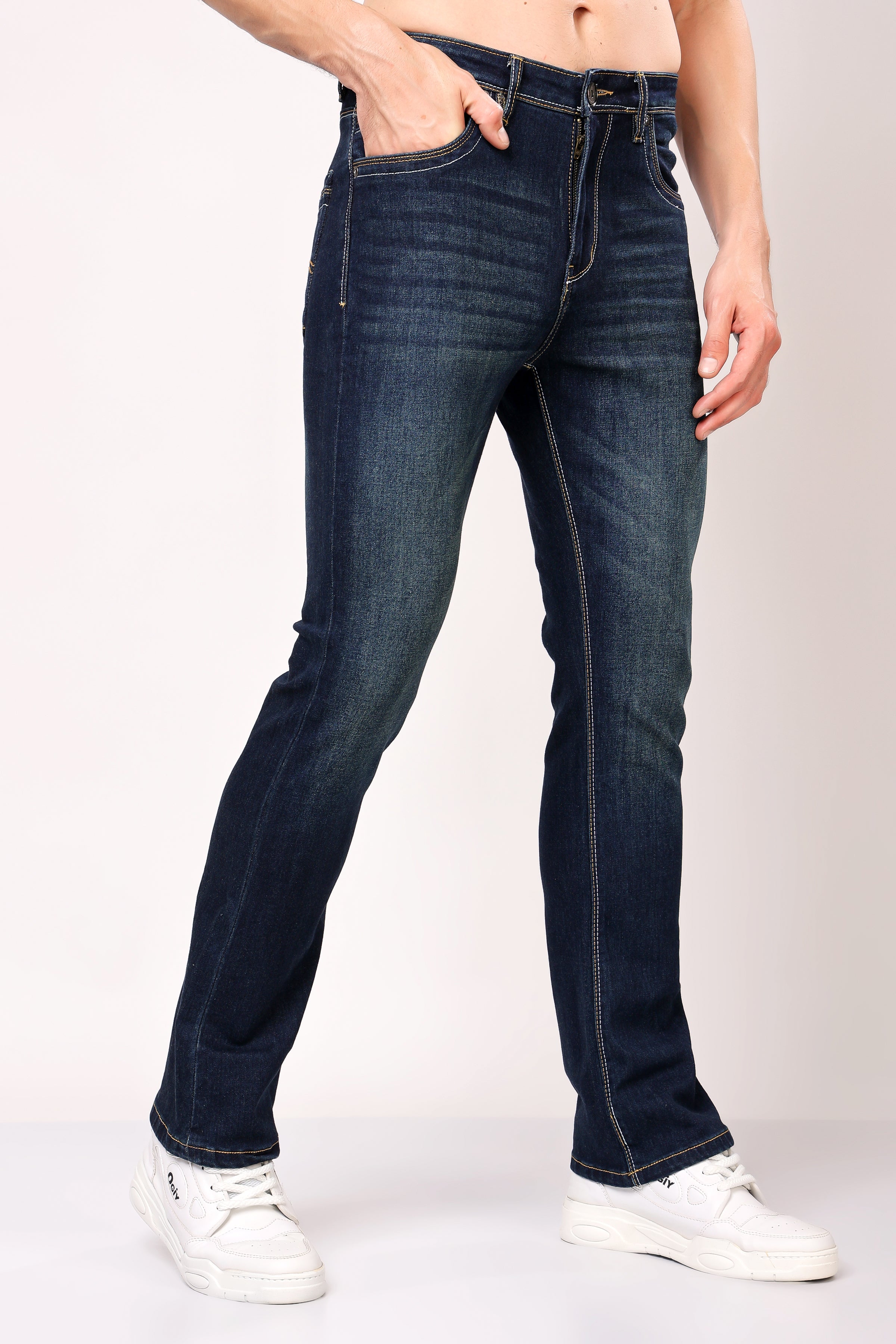 Stylox Bootcut Fit Men's Casual Denim Jeans -Dark Blue, Light Blue, Greenish Blue | - Stylox