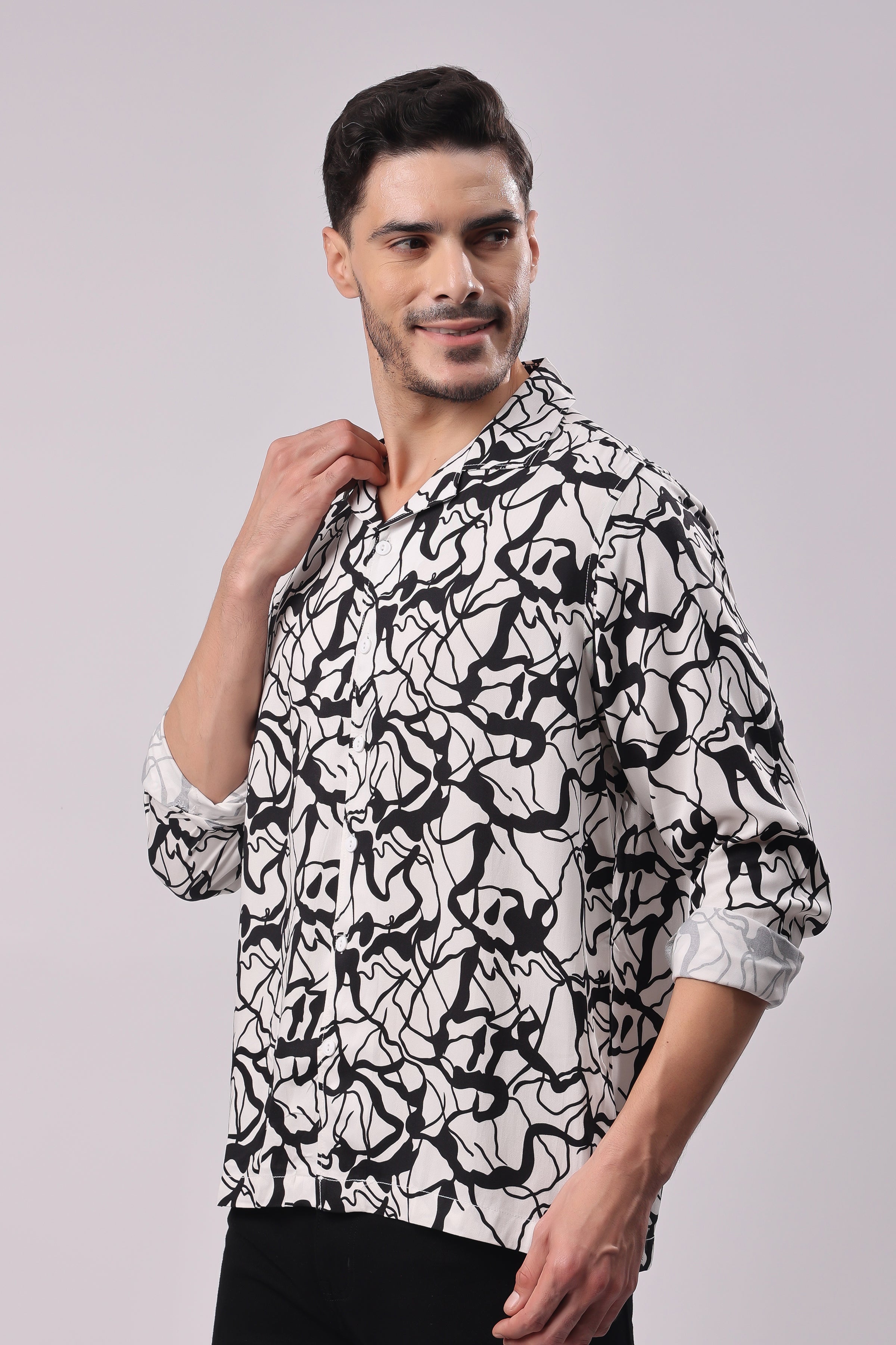 Stylox Mens Full Sleeve Printed Shirt - Stylox