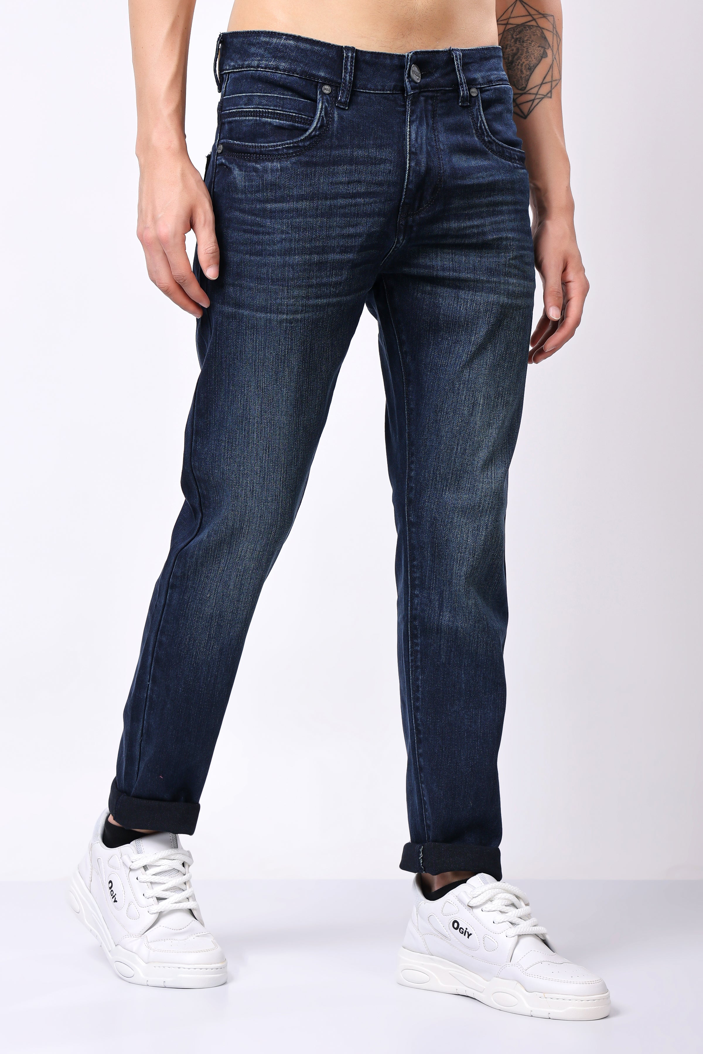 Stylox Slim Fit Denim Jeans - Dark Blue,