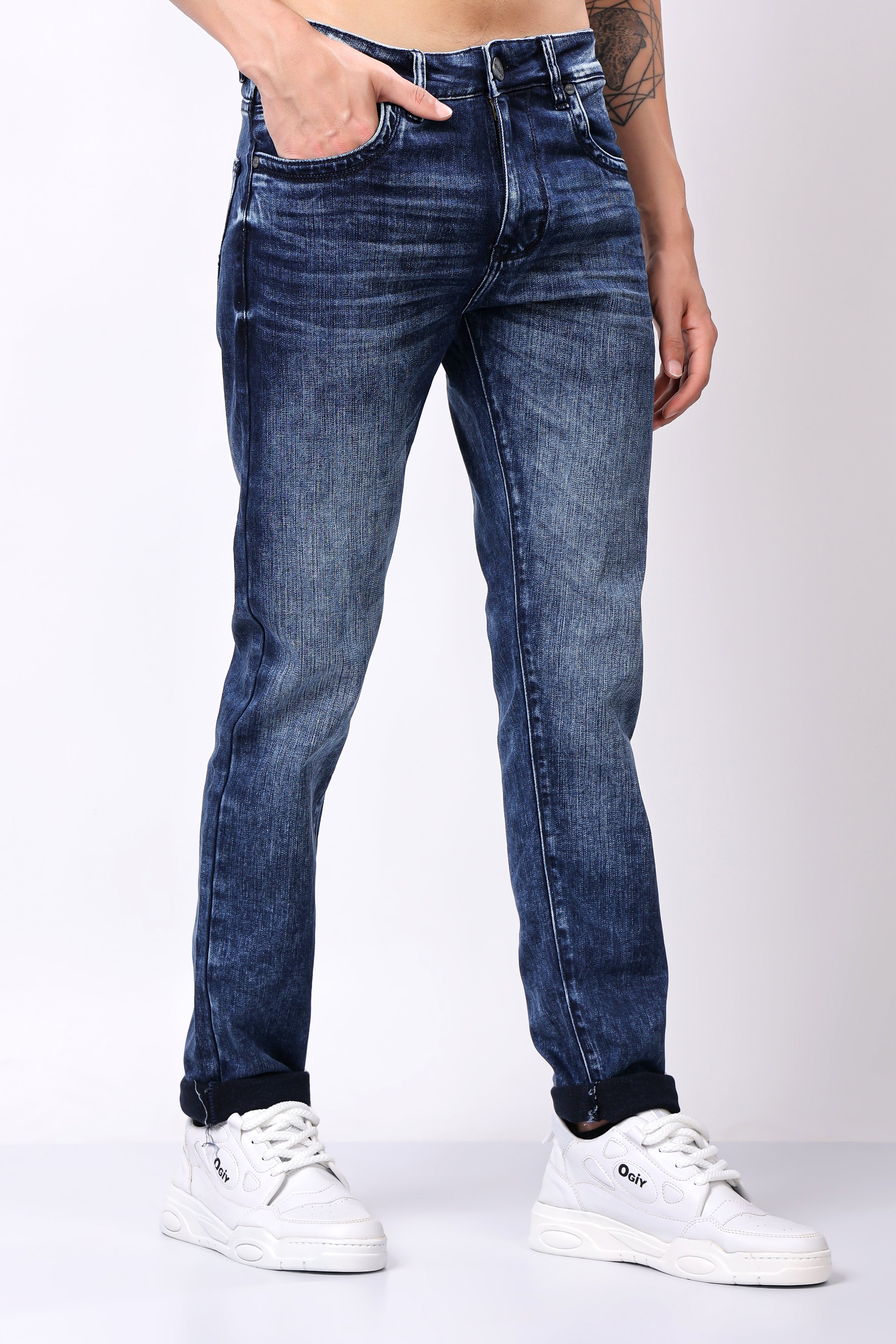 Stylox Slim Fit Denim Jeans - Dark Blue,