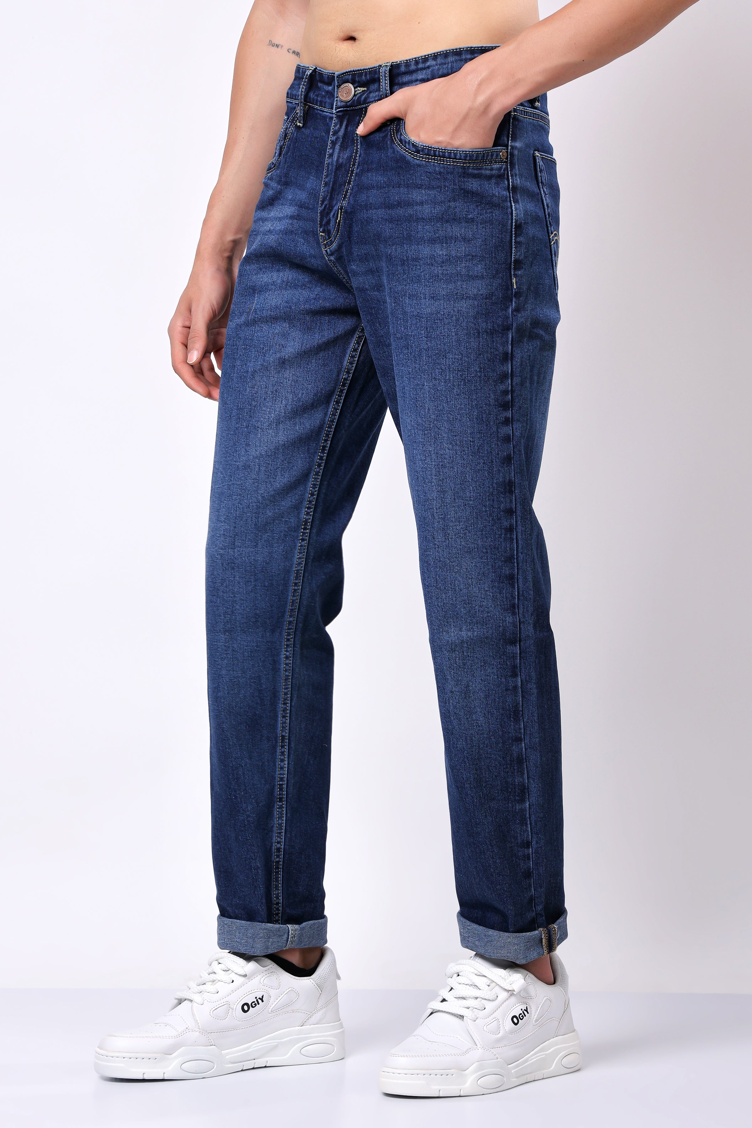 Stylox Men's Relaxed Fit Washed Jeans