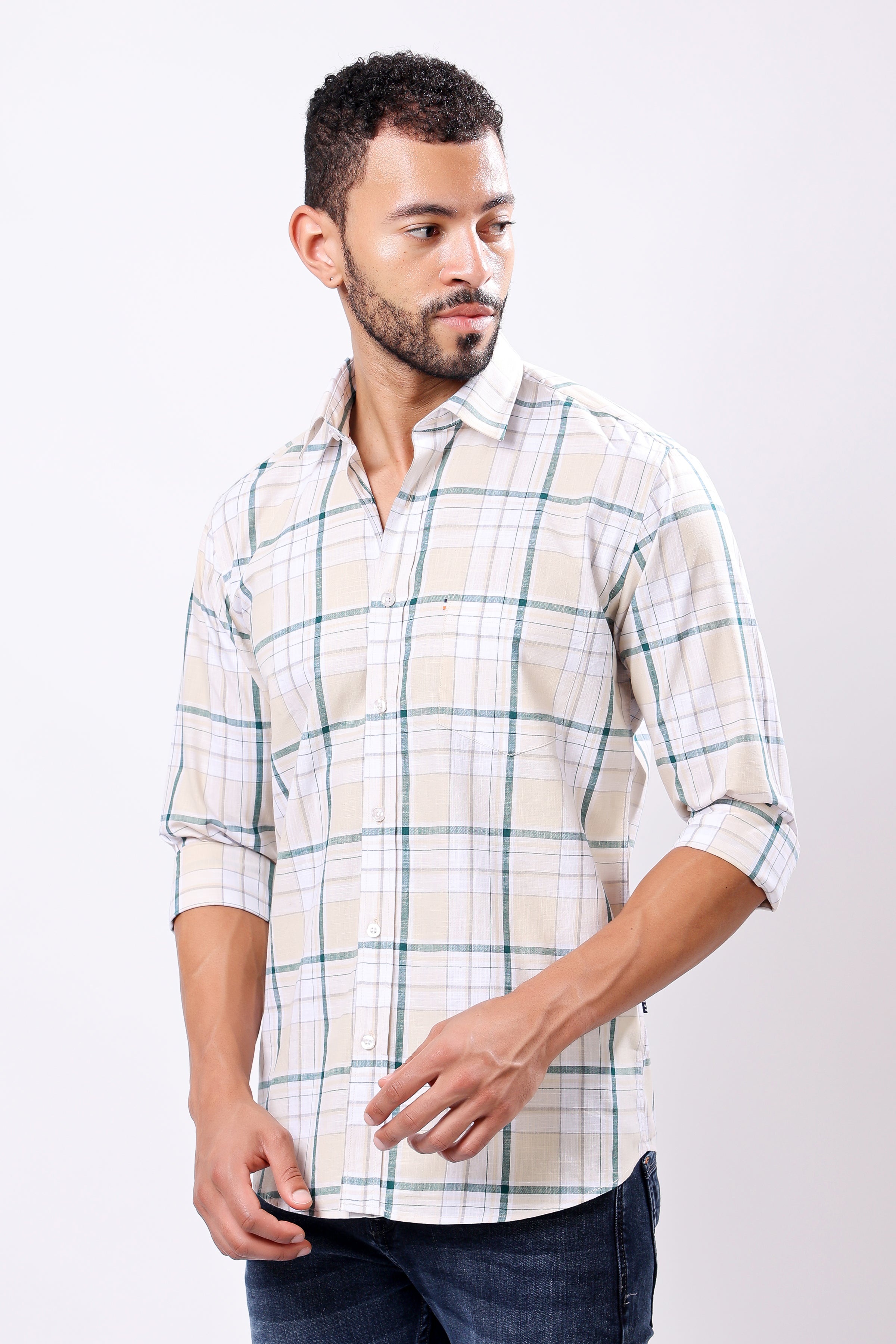 Stylox Regular Fit Full Sleeve Casual Check Shirt - Stylox
