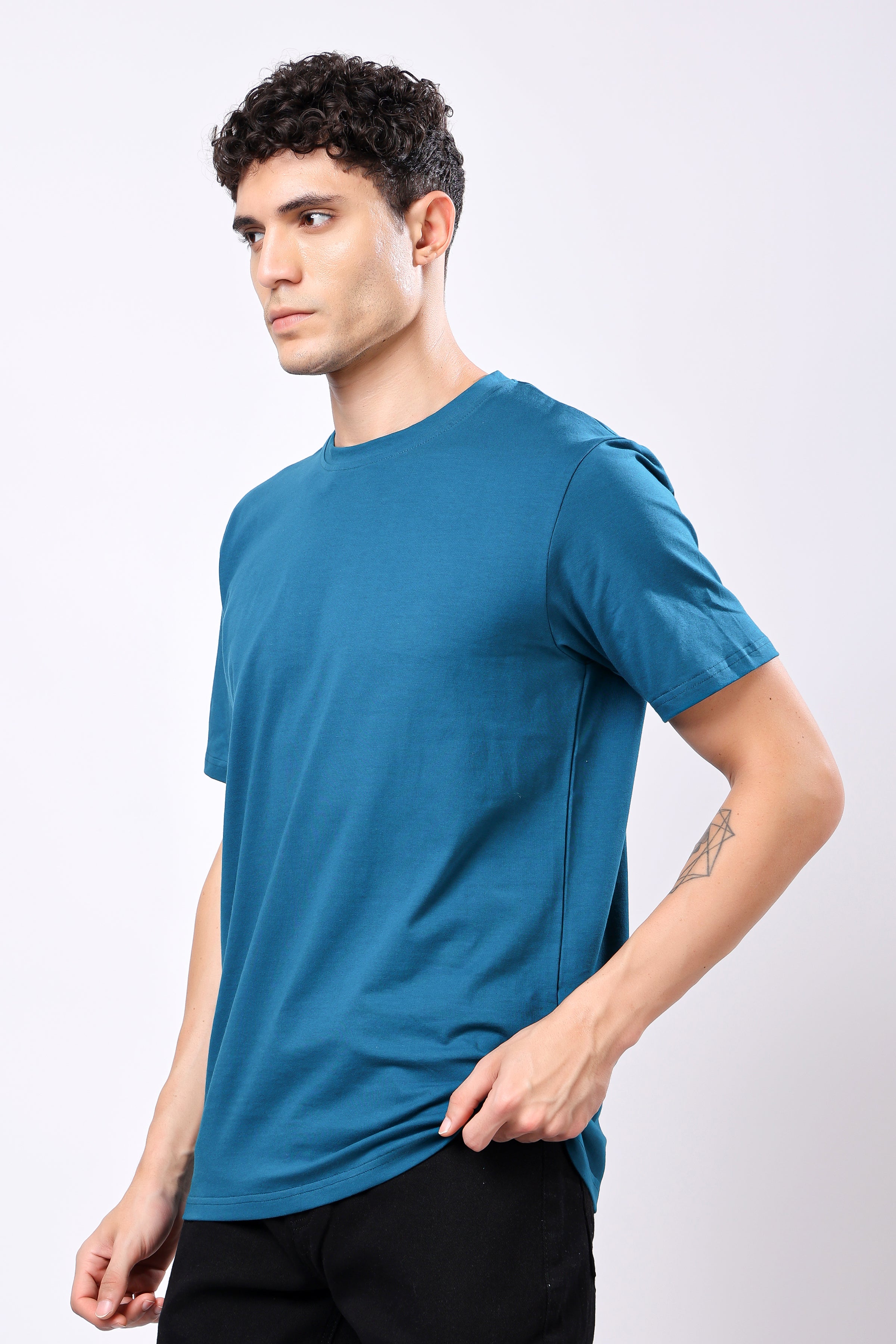 STYLOX Round Neck Solid T-Shirt - Stylox