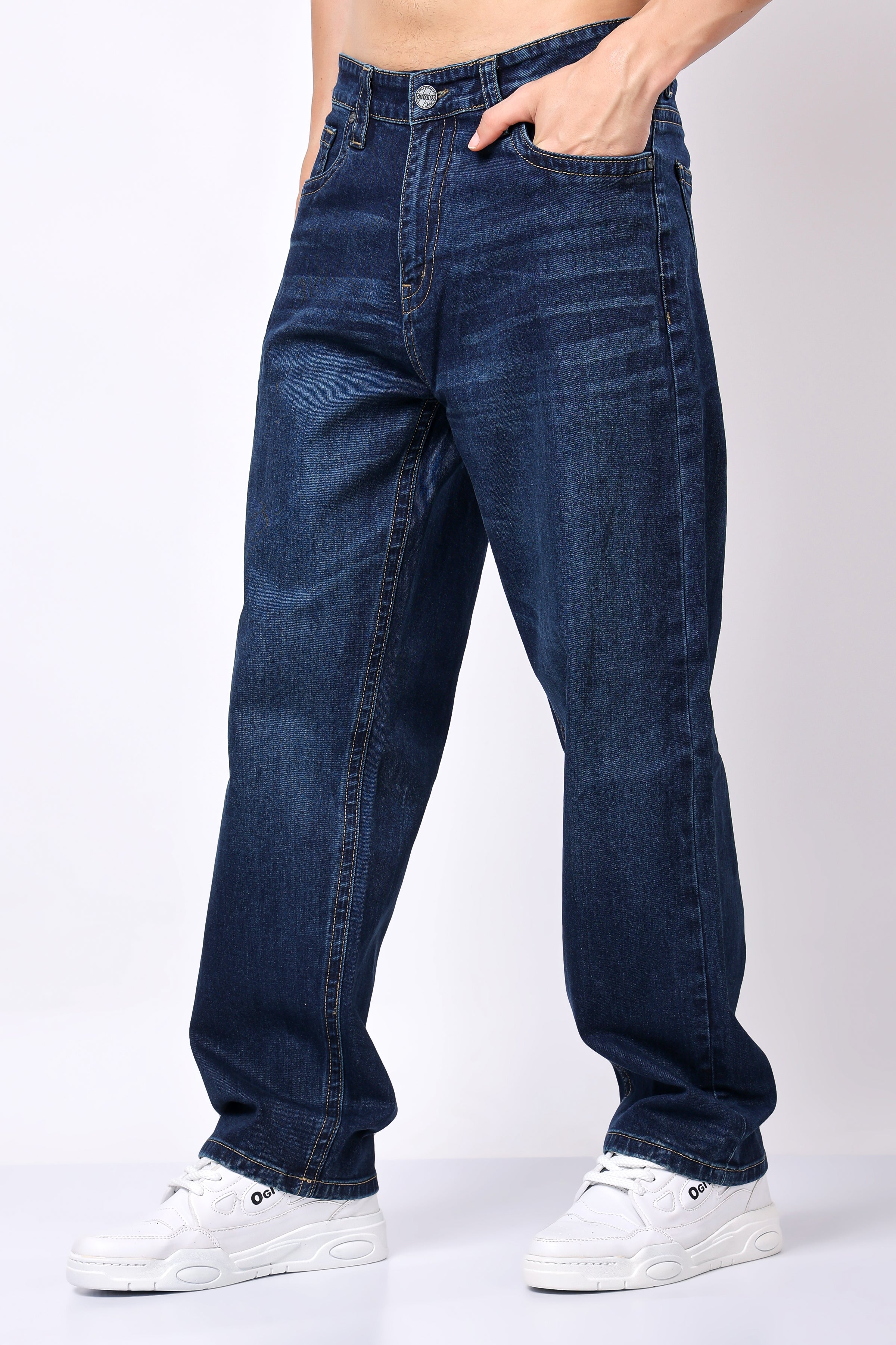 Stylox Men's Loose Fit Denim Jeans - Stylox