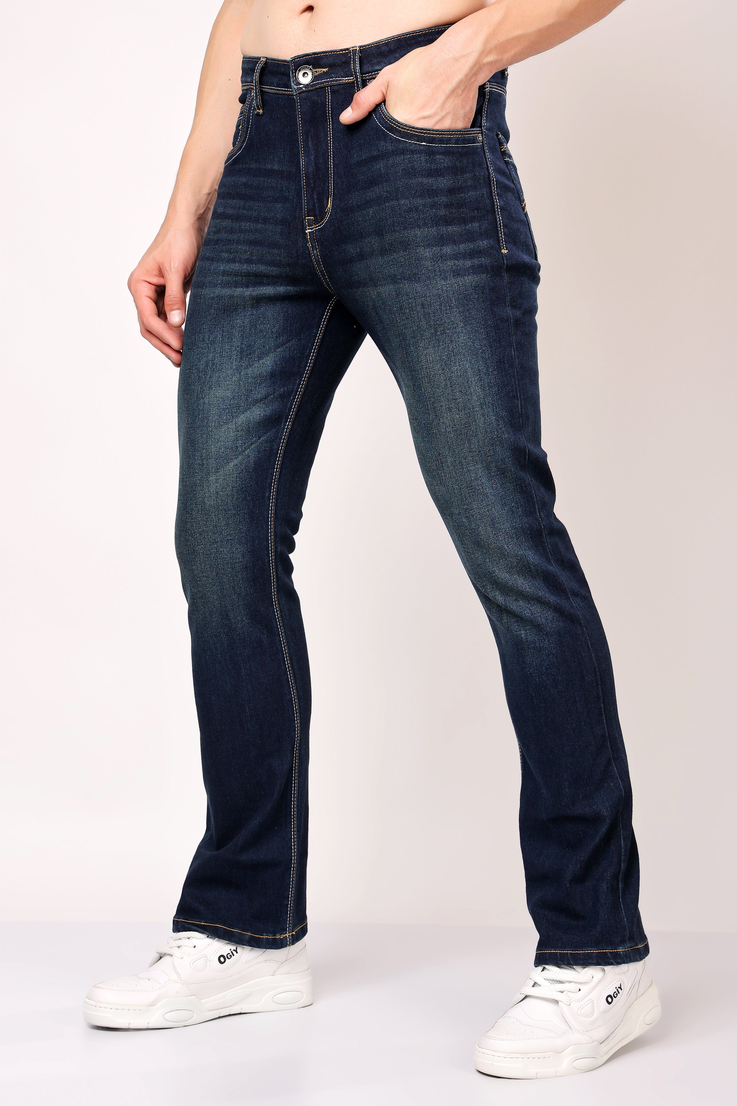 Stylox Bootcut Fit Men's Casual Denim Jeans -Dark Blue, Light Blue, Greenish Blue | - Stylox