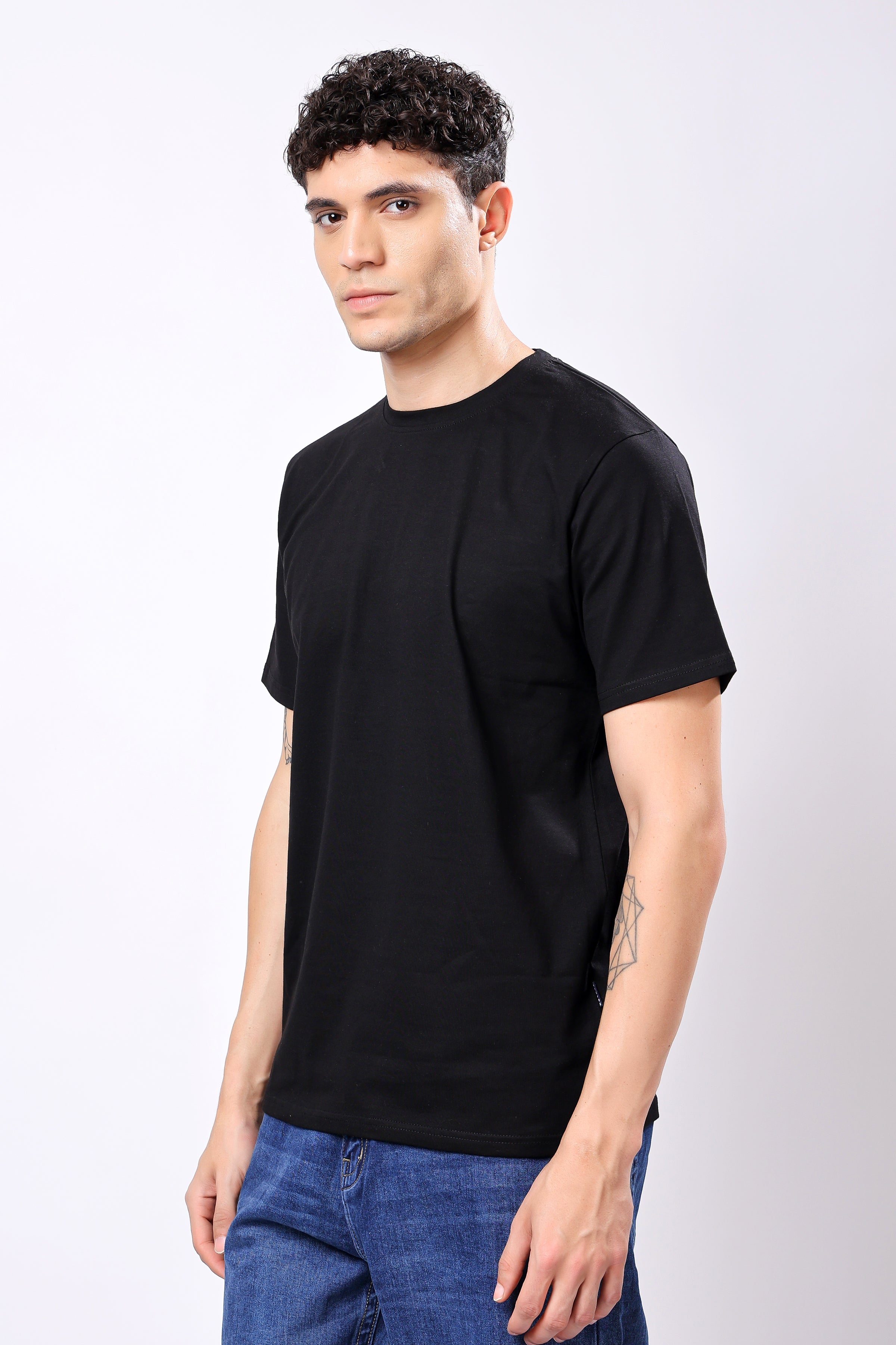 STYLOX Round Neck Solid T-Shirt - Stylox