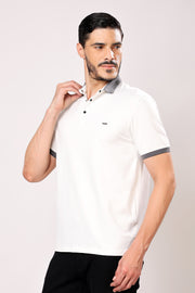 Stylox Men's Solid Polo Neck Casual T-Shirt