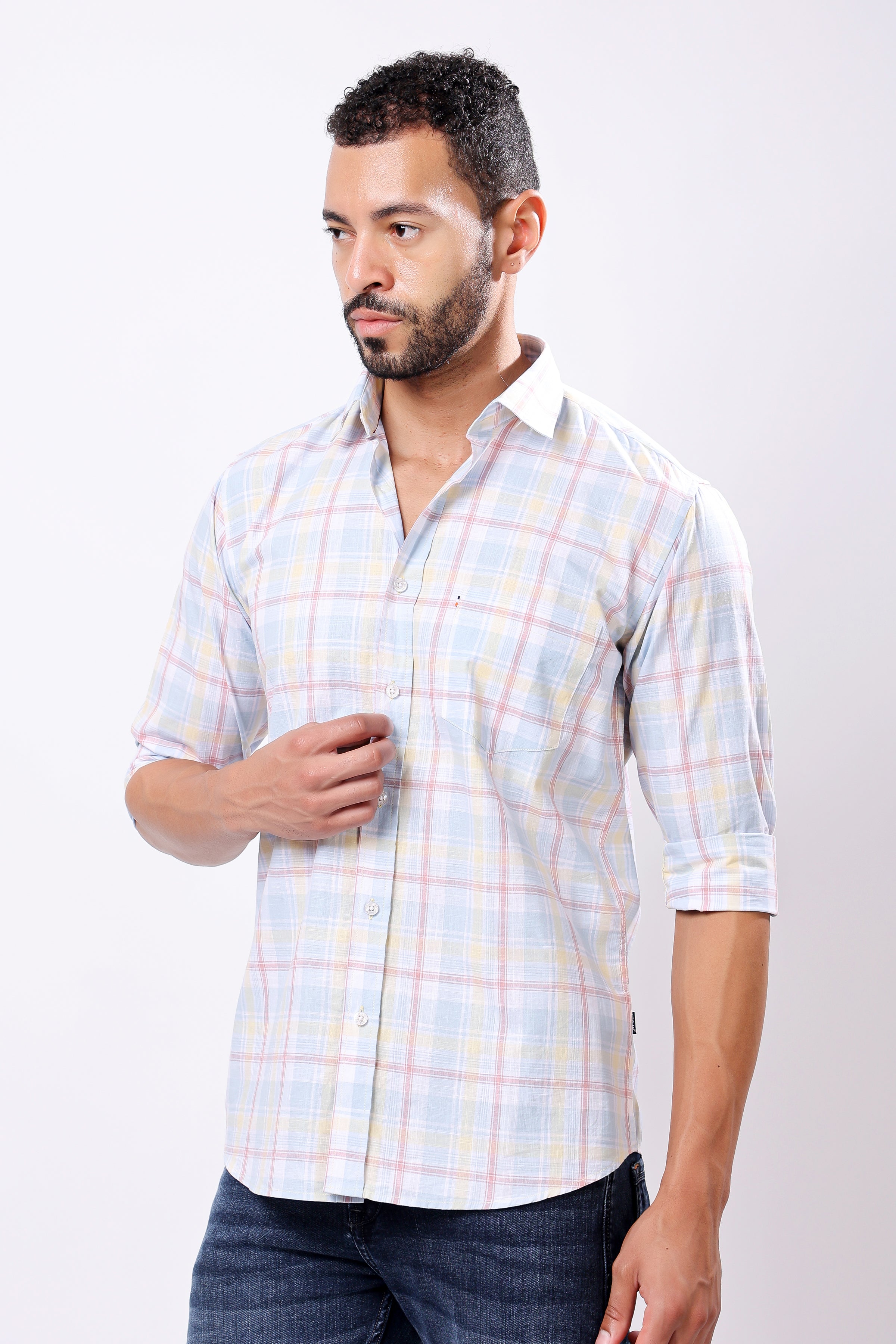 Stylox Men’s Regular Fit Full Sleeve Check Shirt - Stylox