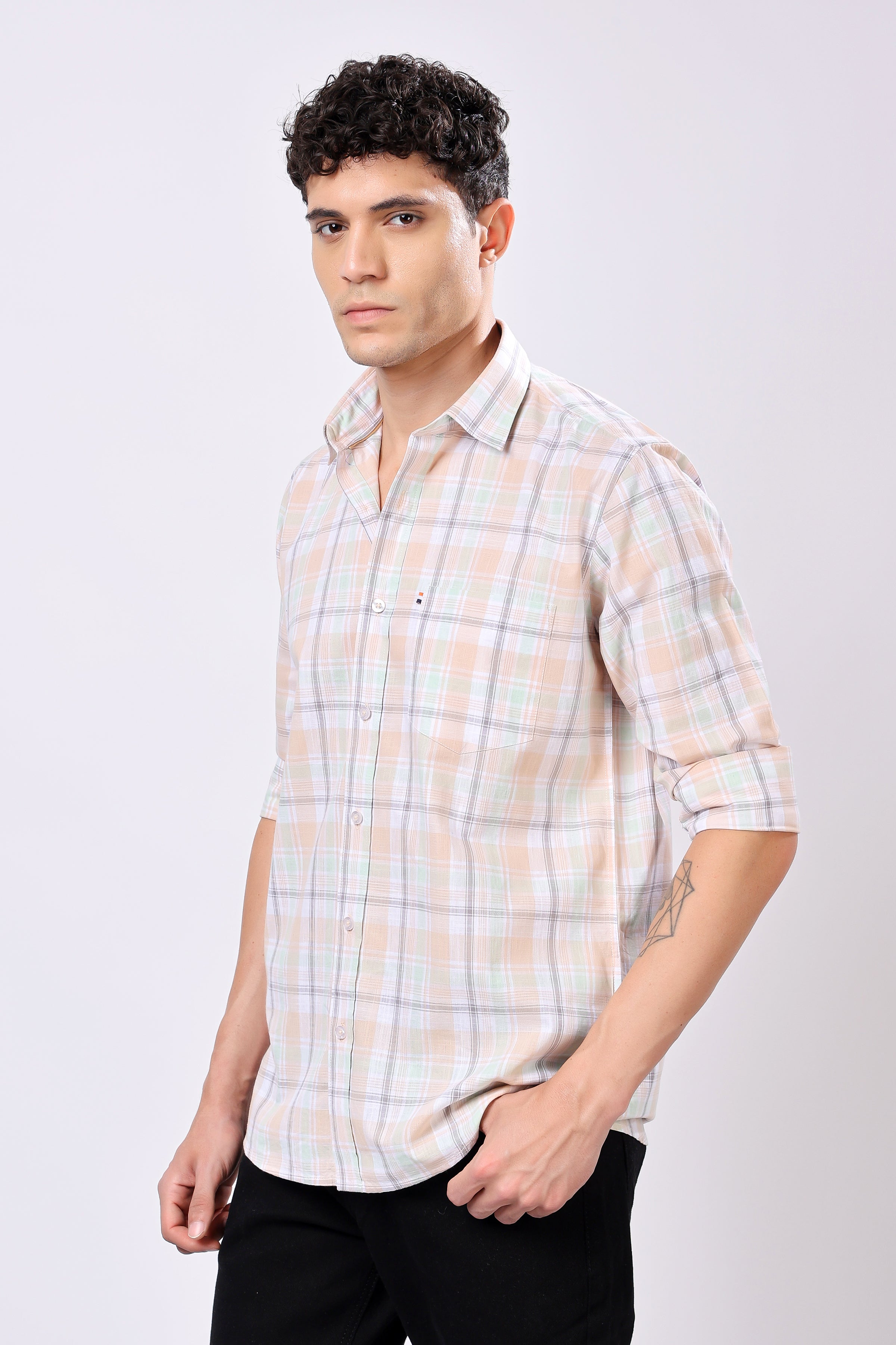 Stylox Regular Fit Full Sleeve Casual Check Shirt - Stylox