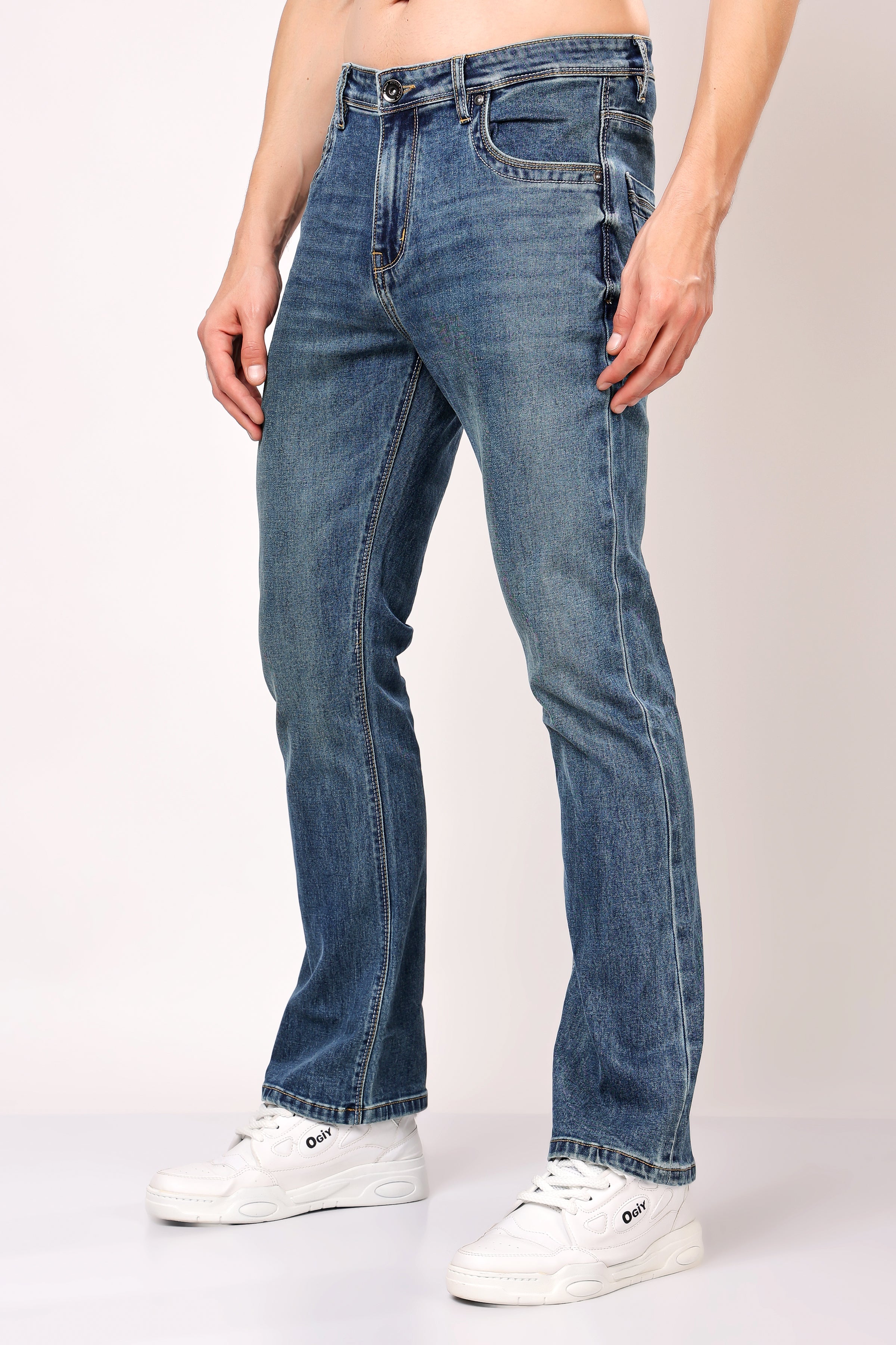 Stylox Bootcut Fit Men's Casual Denim Jeans -Dark Blue, Light Blue, Greenish Blue | - Stylox