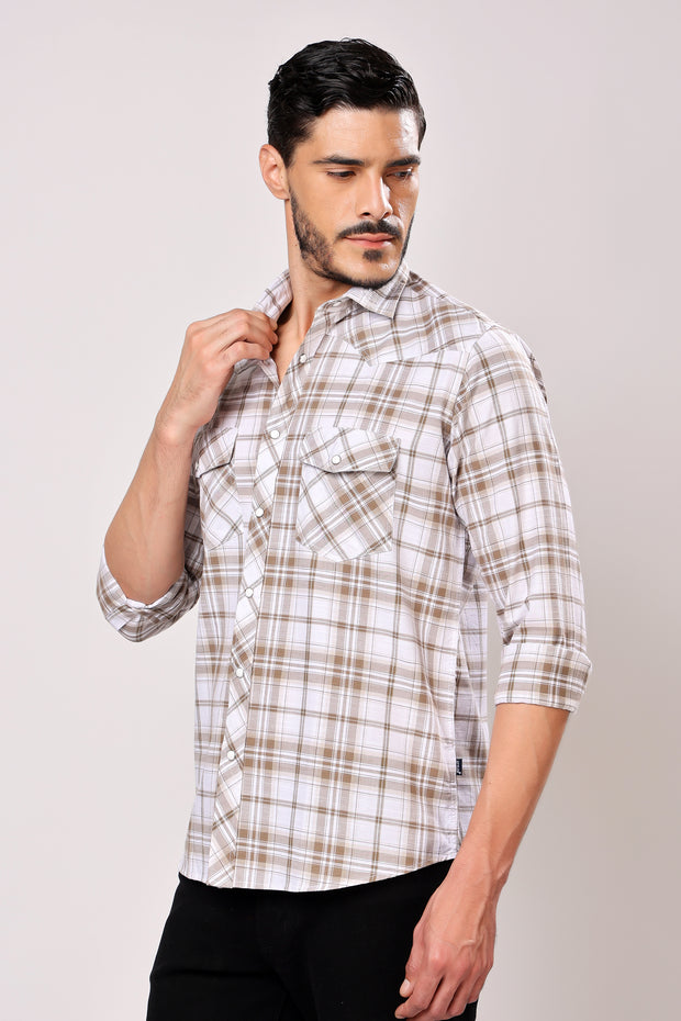 Stylox Men's Full Sleeve Casual Check Shirt