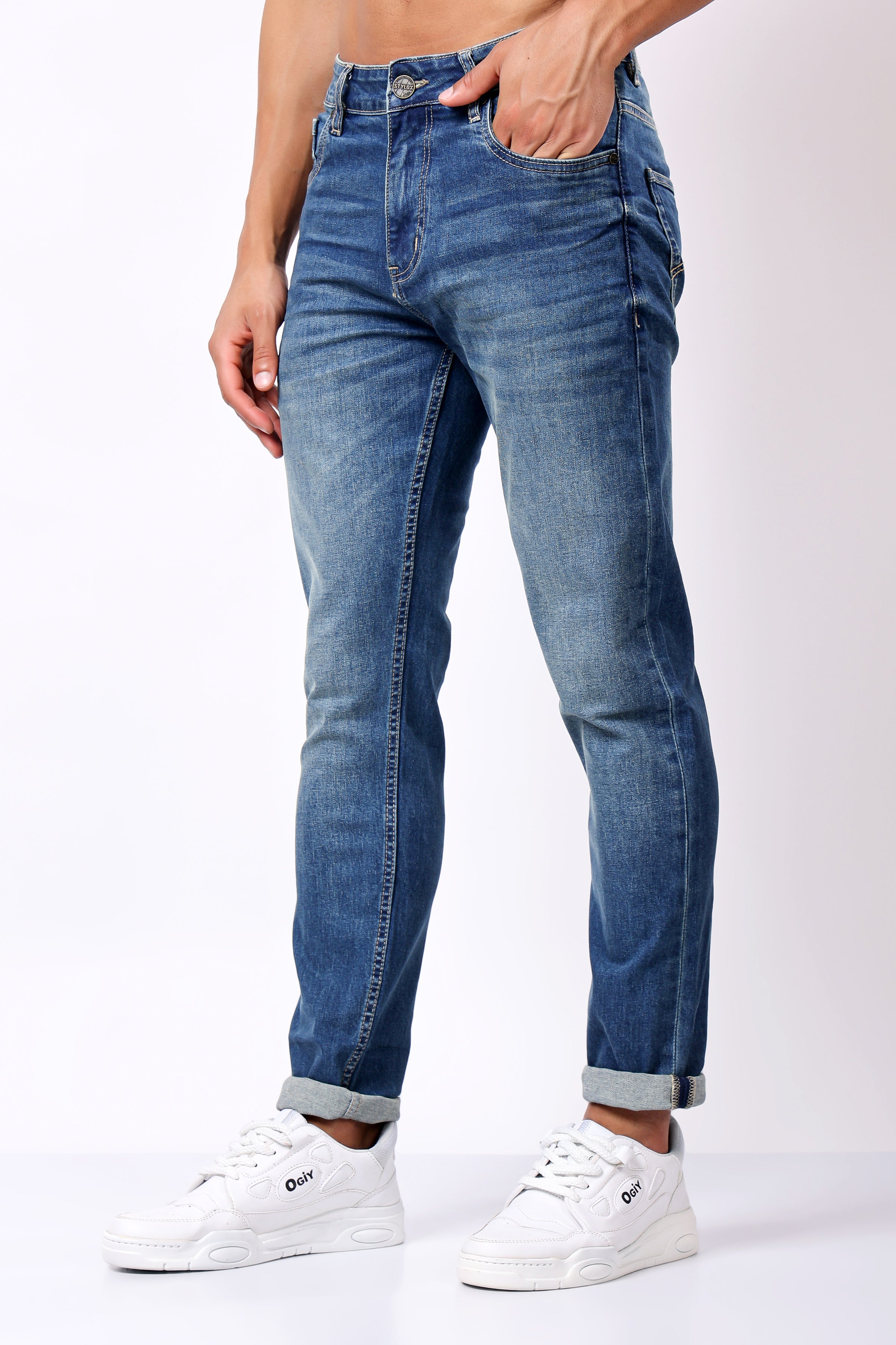 Stylox Slim Fit Denim Jeans - Dark Blue,