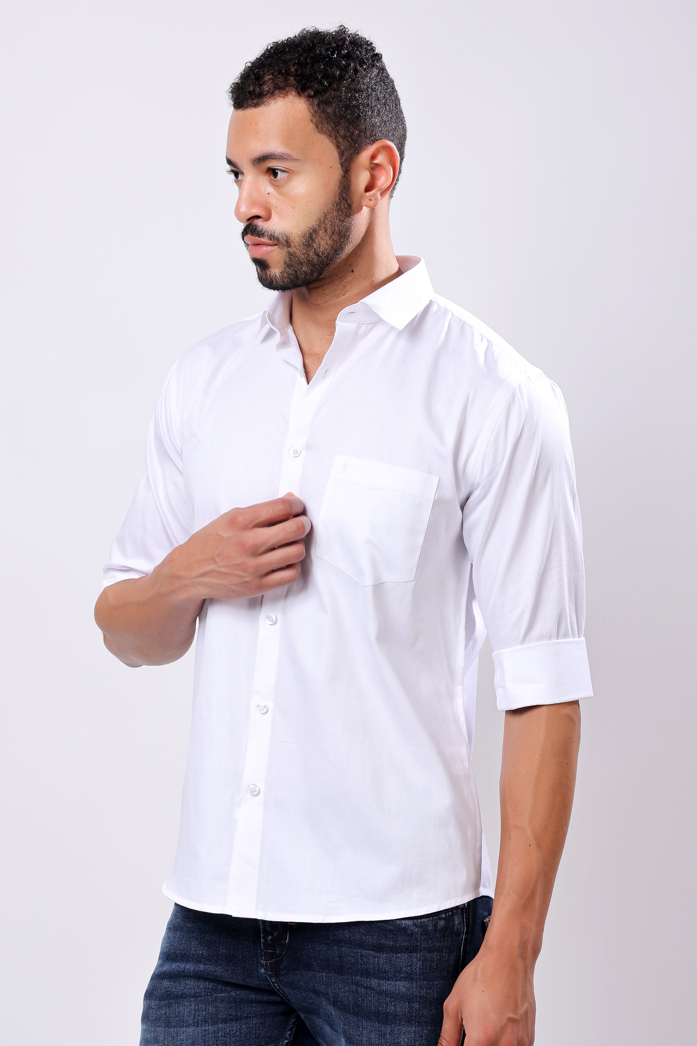 Stylox Men’s White Full Sleeve Regular Fit Shirt – Classic, Elegant & Comfortable Everyday Wear