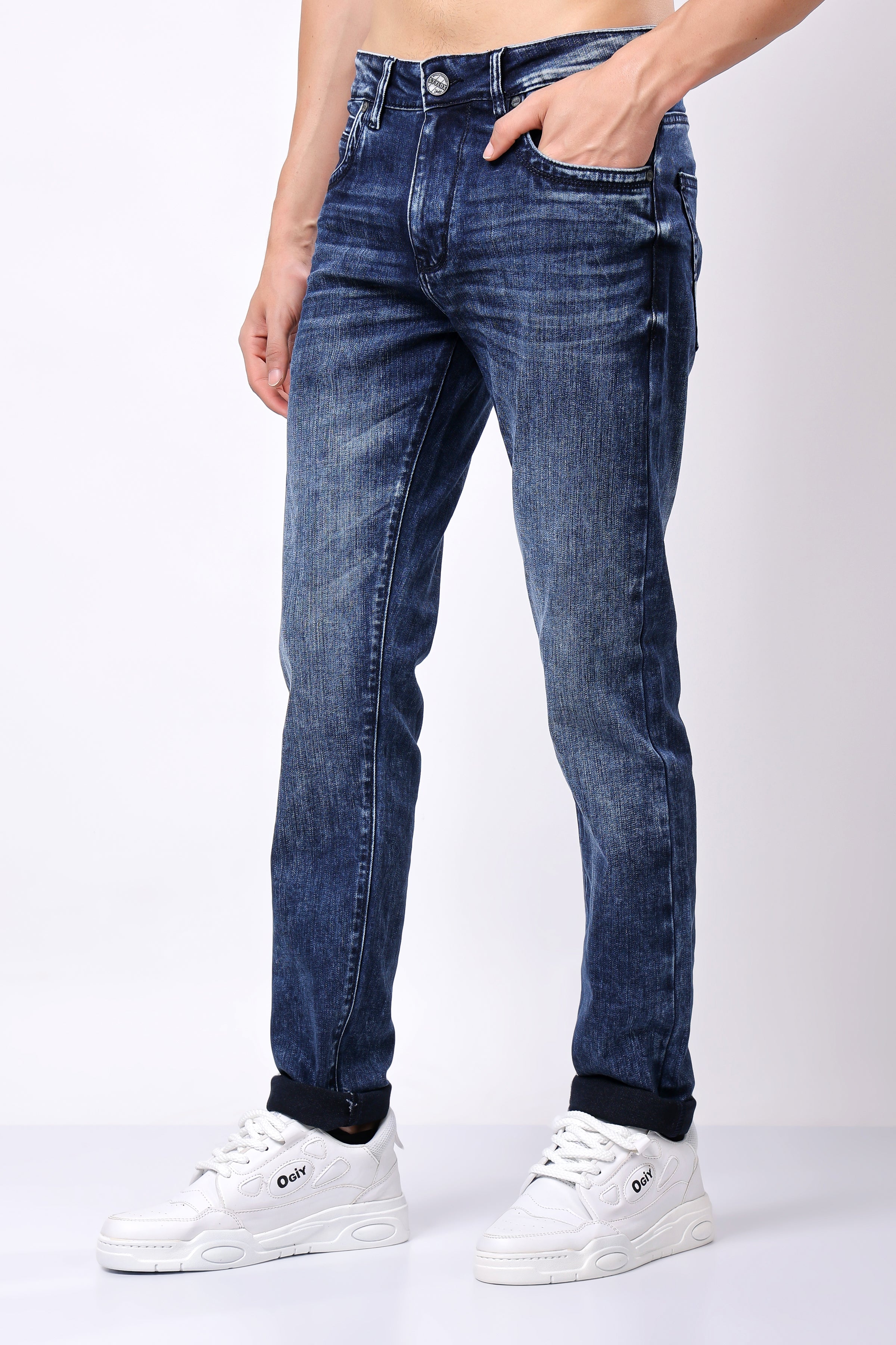 Stylox Slim Fit Denim Jeans - Dark Blue,