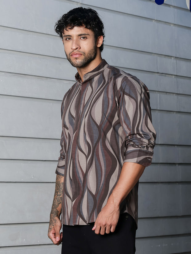 STYLOX ABSTRACT PRINT FULL SLEEVE CASUAL SHIRT