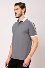 Stylox Men's Solid Polo Neck Casual T-Shirt