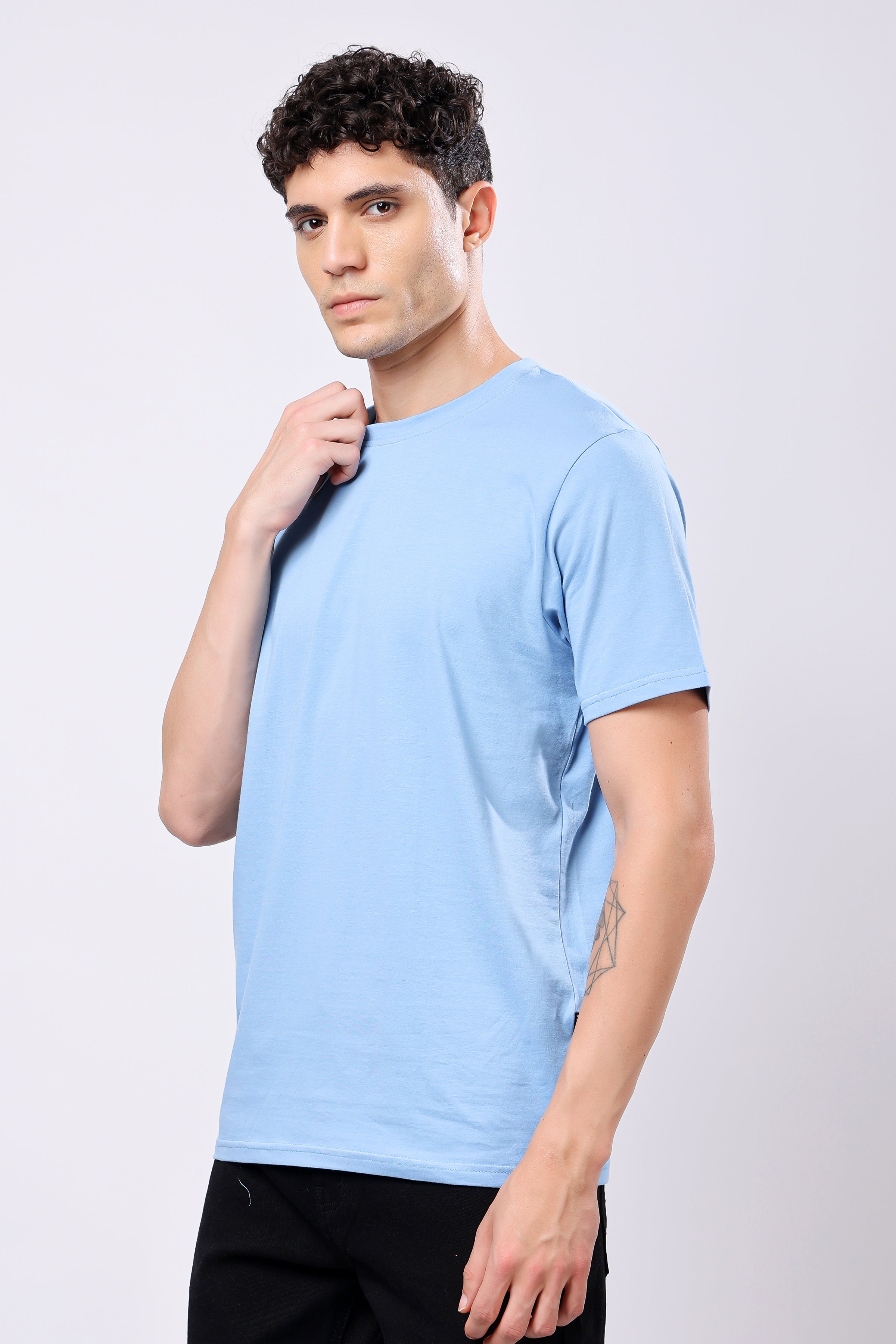 STYLOX Round Neck Solid T-Shirt - Stylox