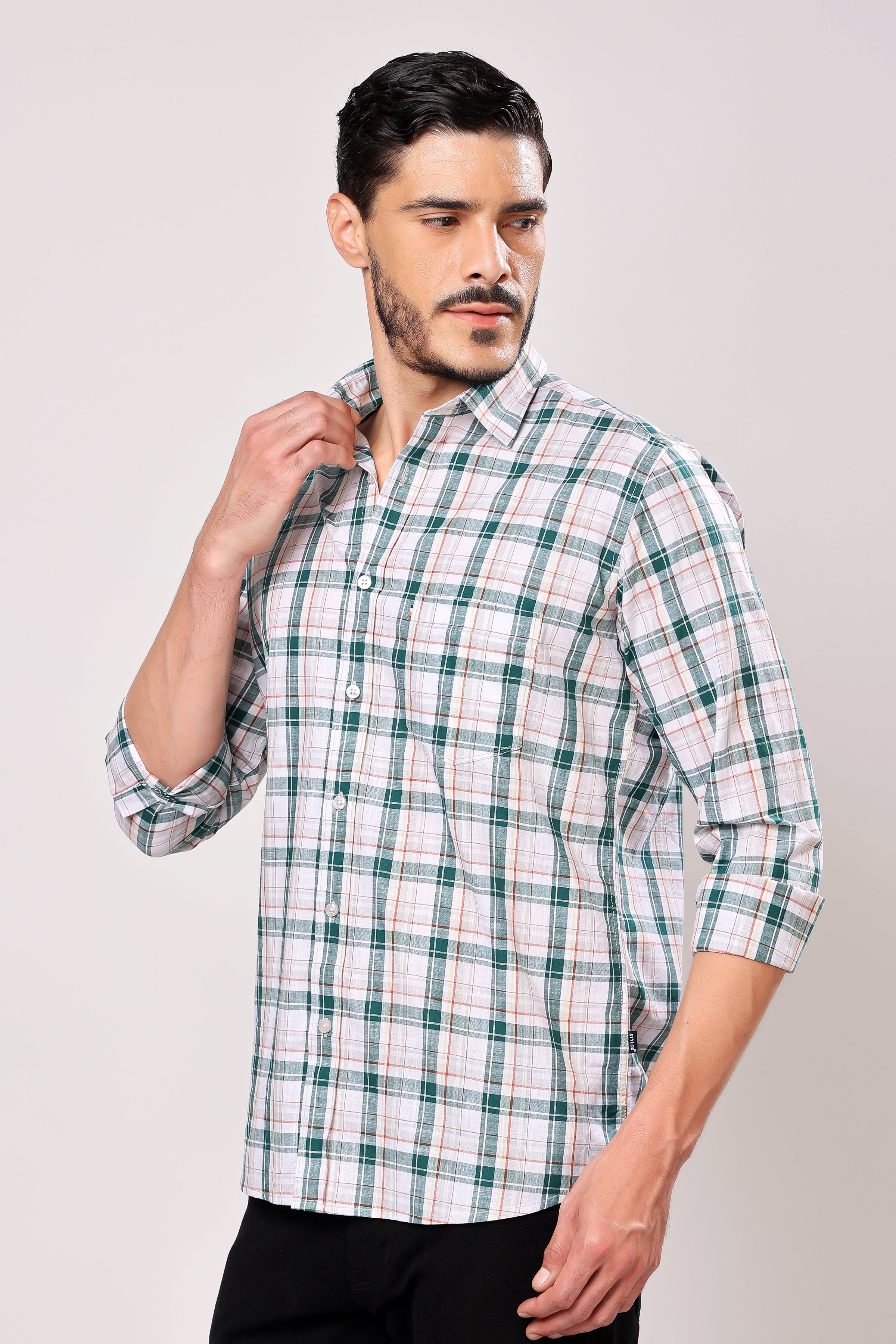 Stylox Men's Casual Full Sleeve Check Shirt