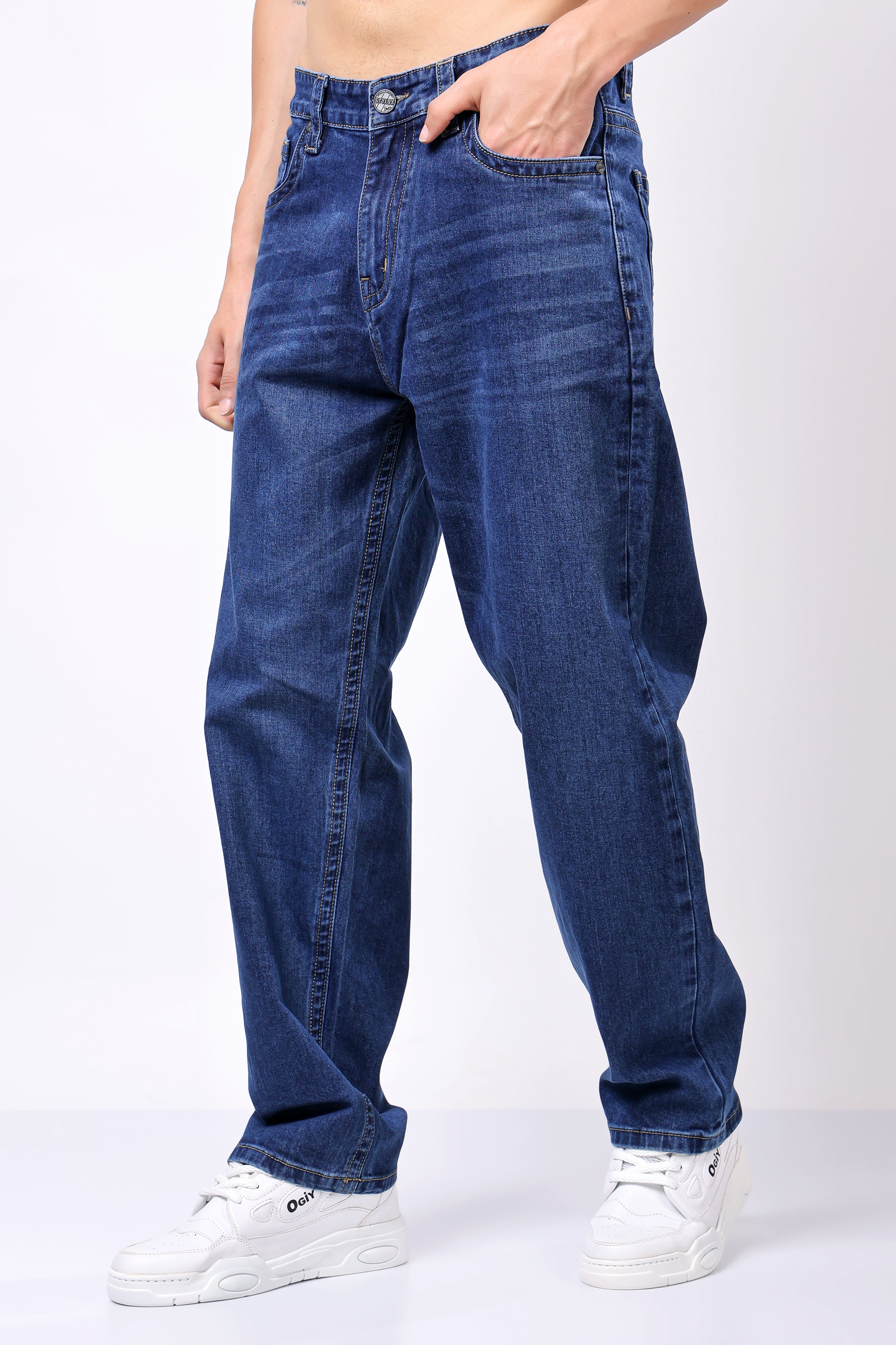 Stylox Men's Loose Fit Denim Jeans - Stylox
