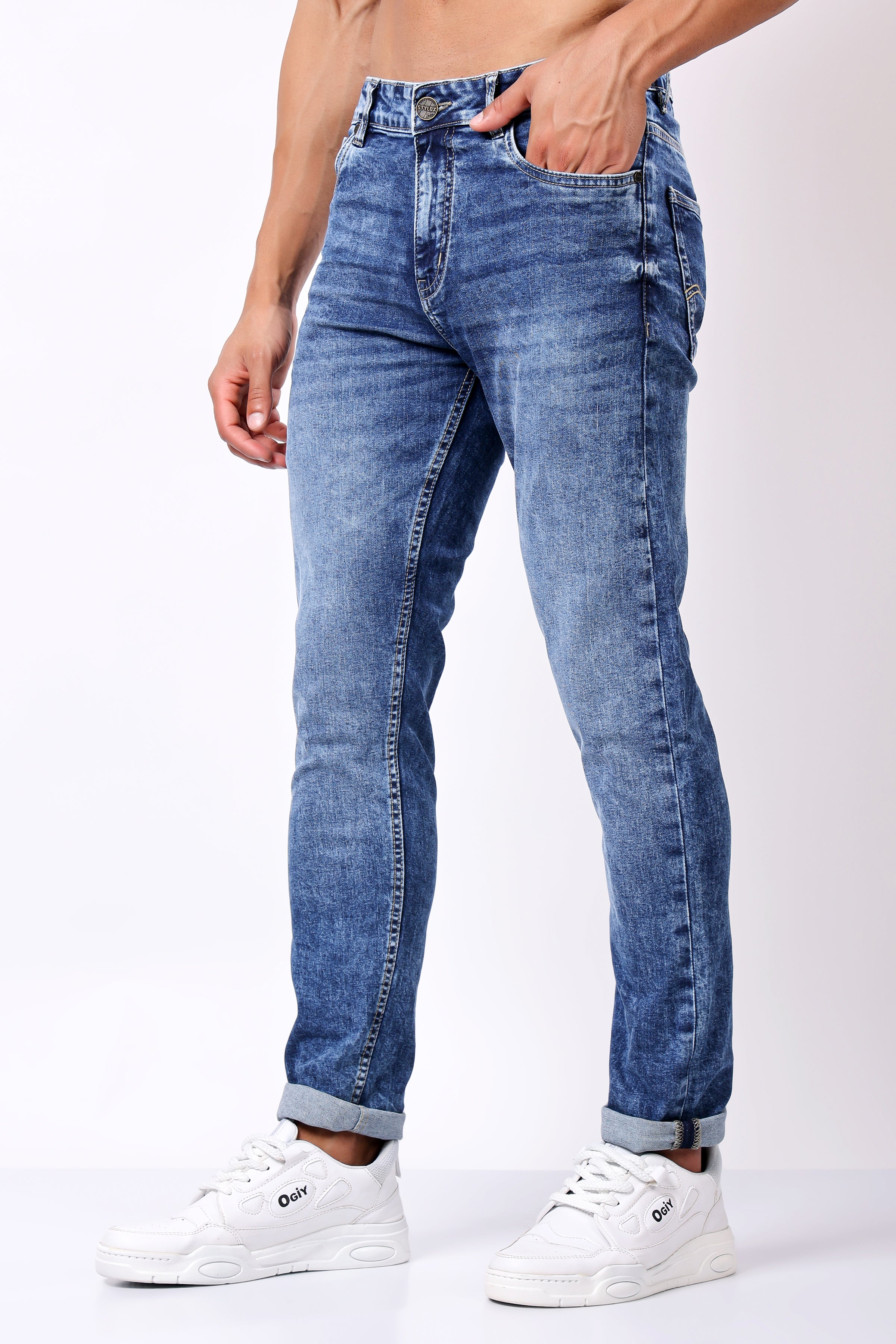 Stylox Slim Fit Denim Jeans - Dark Blue,