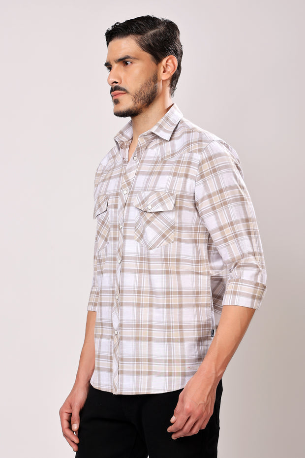 Stylox Men's Full Sleeve Casual Check Shirt