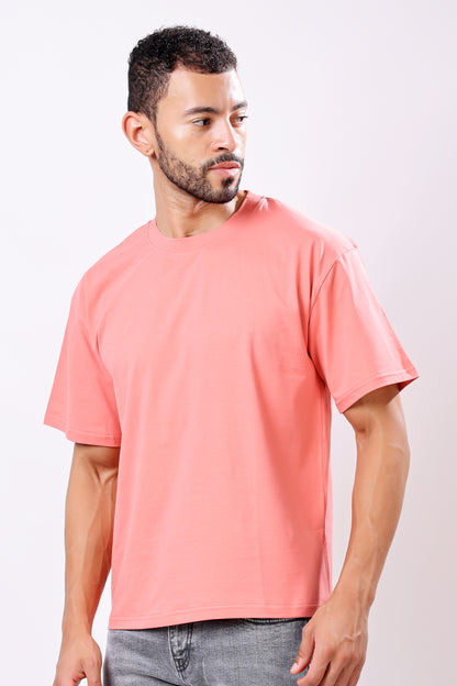 Stylox Men’s Drop Shoulder Round Neck Solid T-Shirt – Oversized Fit, Trendy &amp; Comfortable Casual Wear