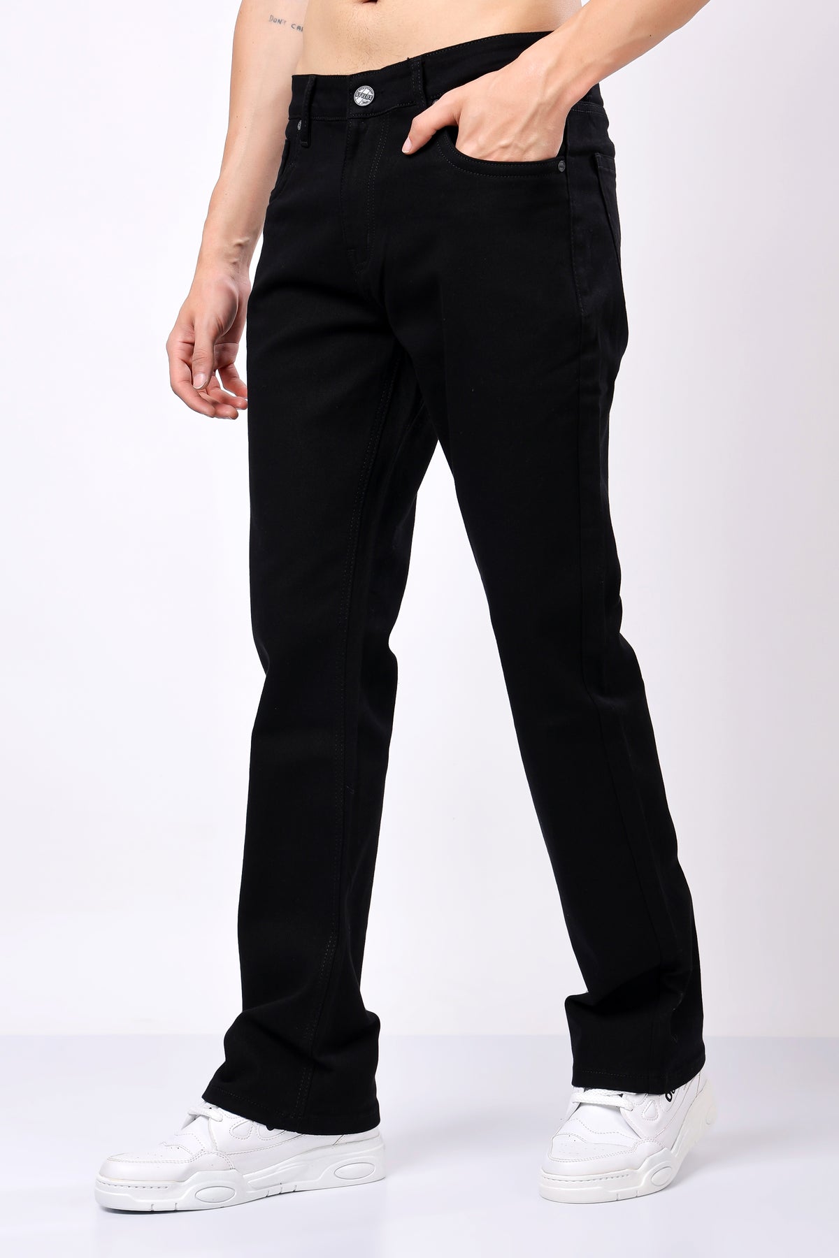 Stylox Bootcut Fit Men's Casual Denim Jeans - Black |