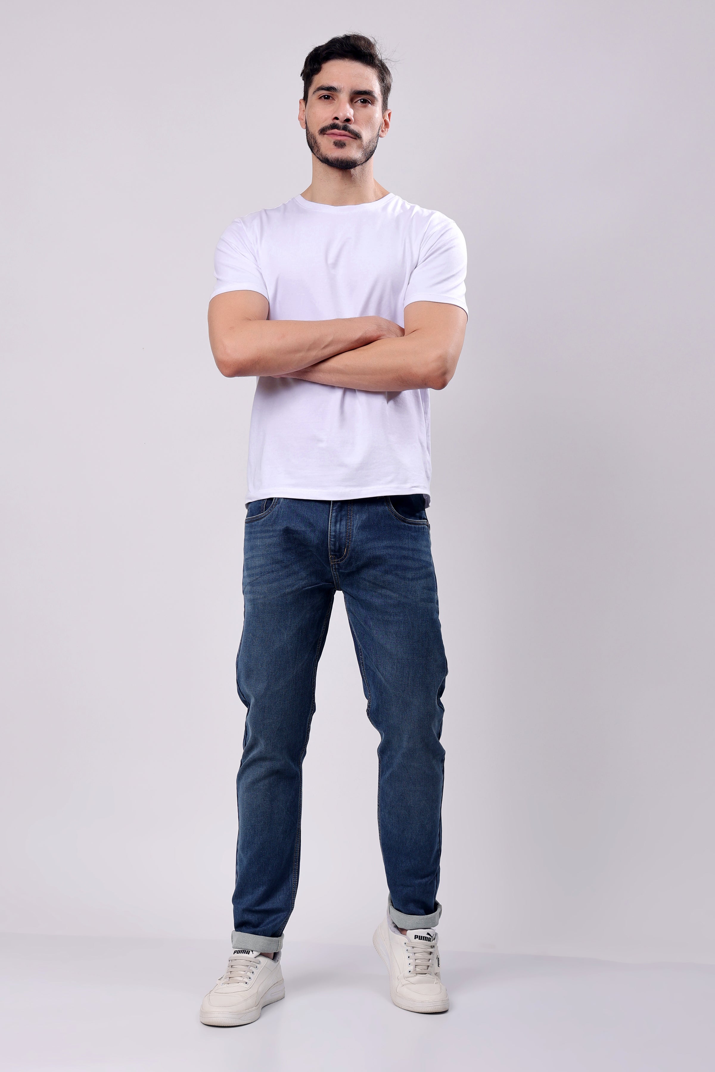 Stylox Men Slim Fit Jeans - Dark Blue,  - 5110-11128 - Stylox