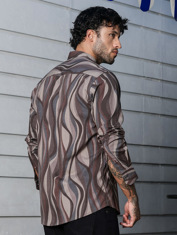 STYLOX ABSTRACT PRINT FULL SLEEVE CASUAL SHIRT