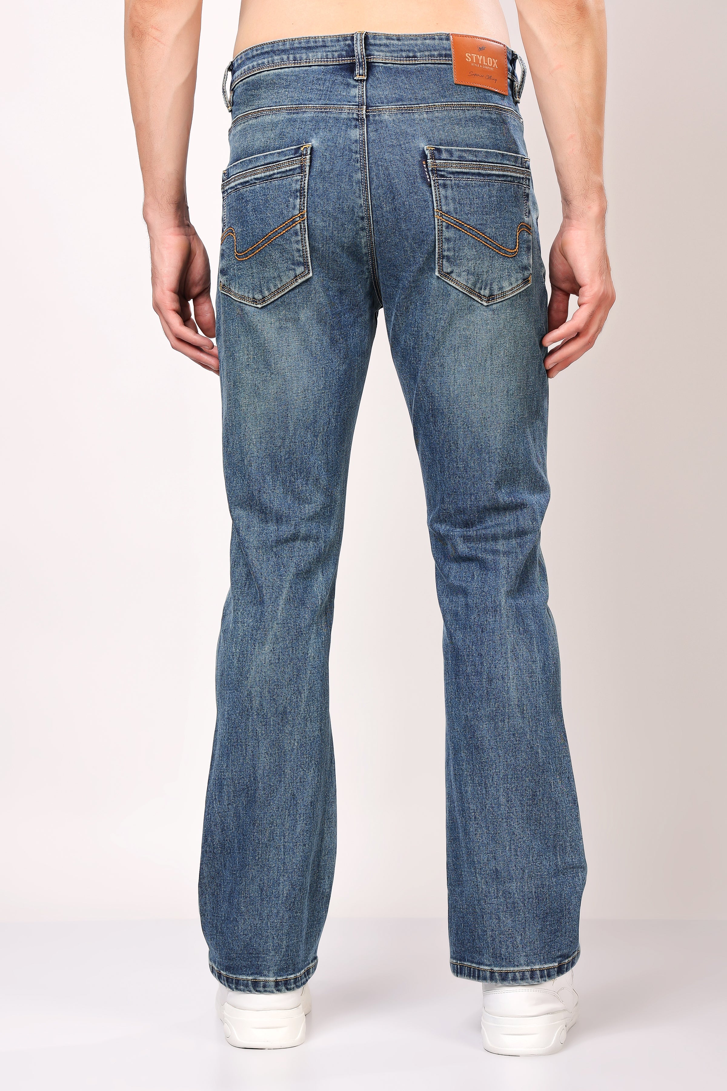 Stylox Bootcut Fit Men's Casual Denim Jeans -Dark Blue, Light Blue, Greenish Blue | - Stylox