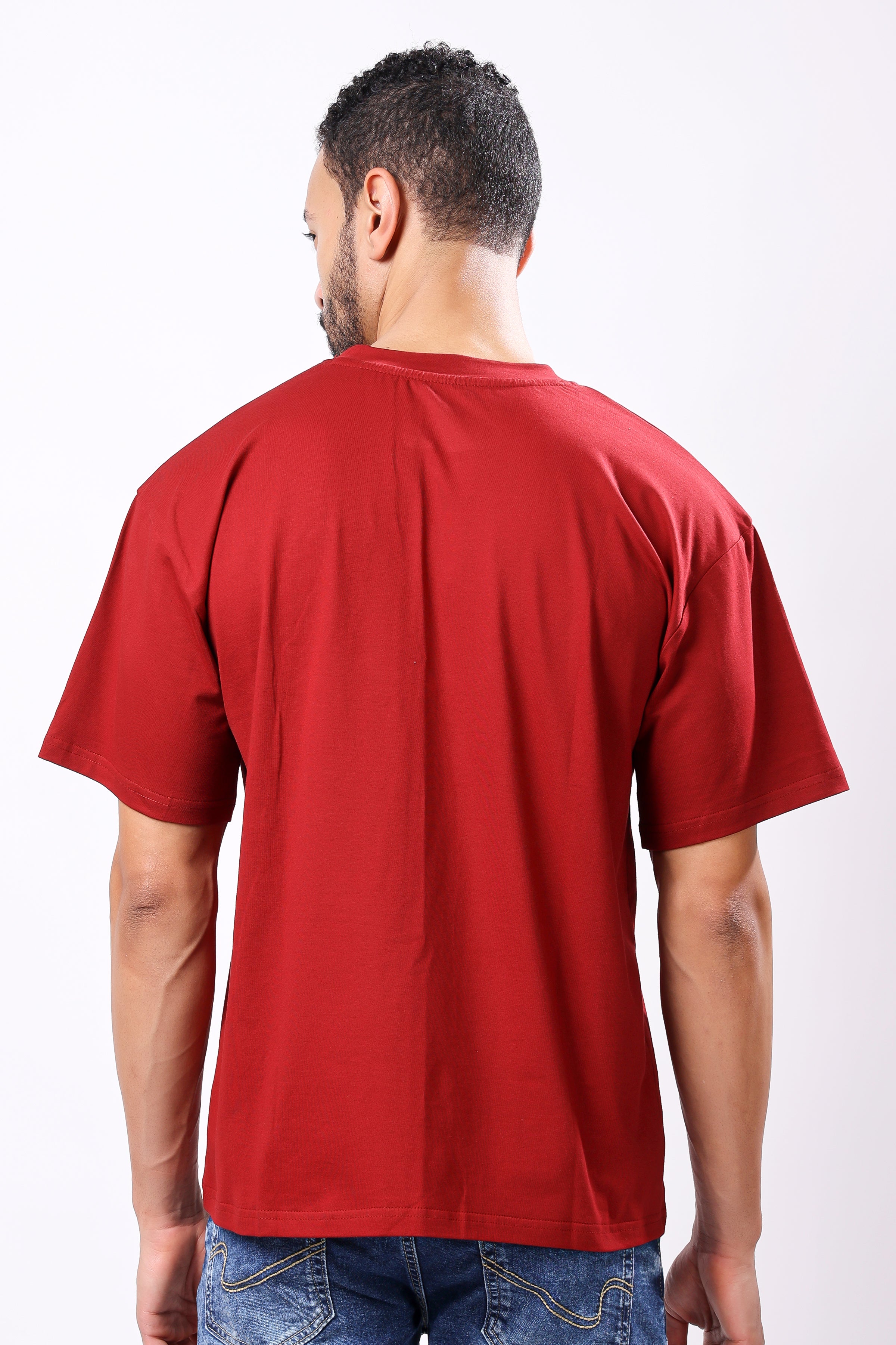 Stylox Men’s Drop Shoulder Round Neck Solid T-Shirt – Oversized Fit, Trendy & Comfortable Casual Wear - Stylox