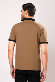 Stylox Men's Solid Polo Neck Casual T-Shirt