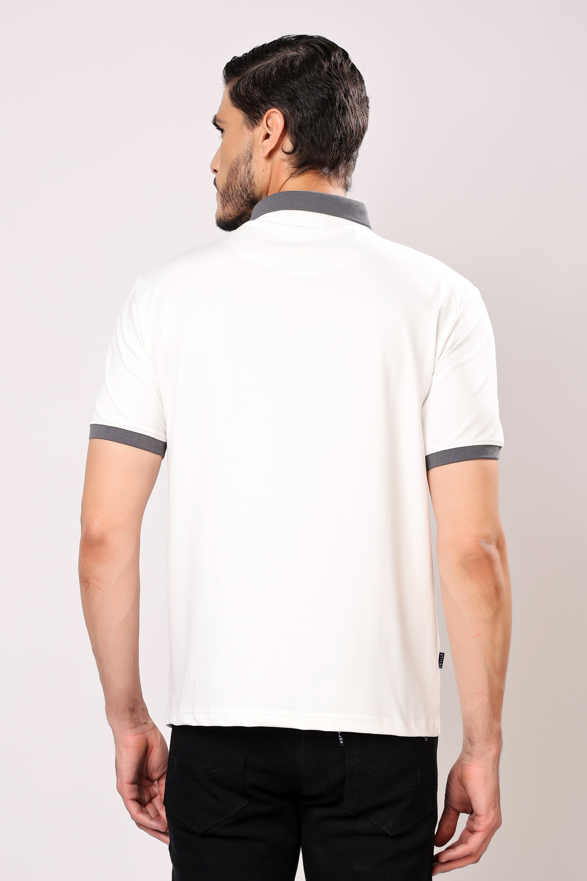Stylox Men's Solid Polo Neck Casual T-Shirt - Stylox