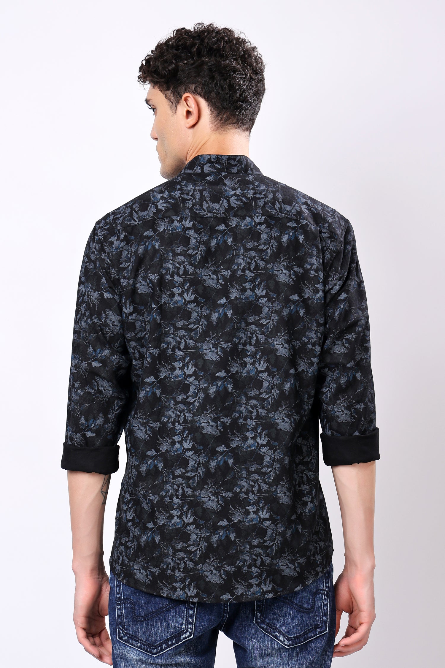 Stylox Full Sleeve Leaf Print Casual Shirt