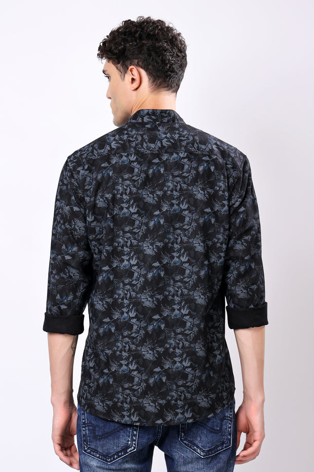 Stylox Full Sleeve Leaf Print Casual Shirt