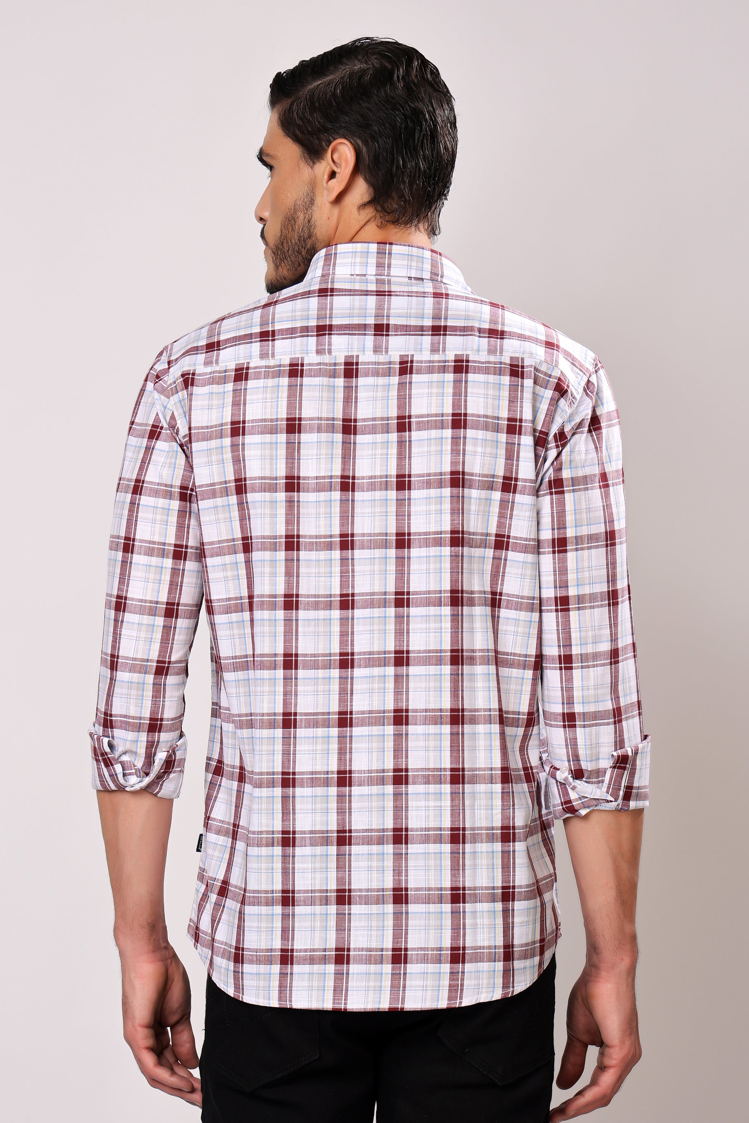 Stylox Men's Regular Fit Full Sleeve Casual Check Shirt - Stylox