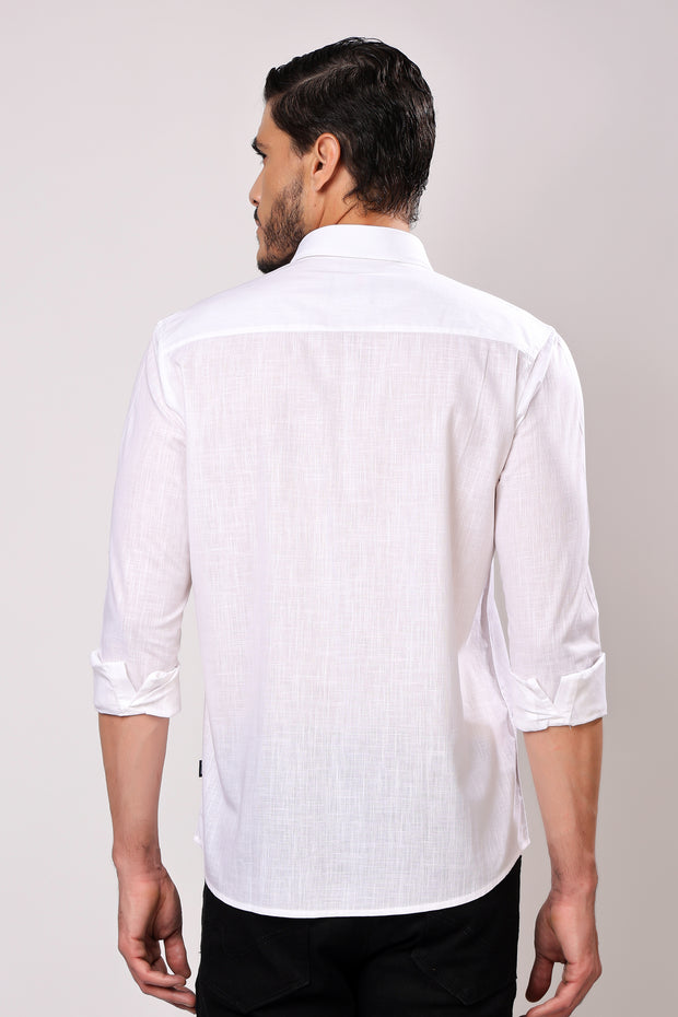 Stylox Men's Solid Full Sleeve Casual Shirt Color - White