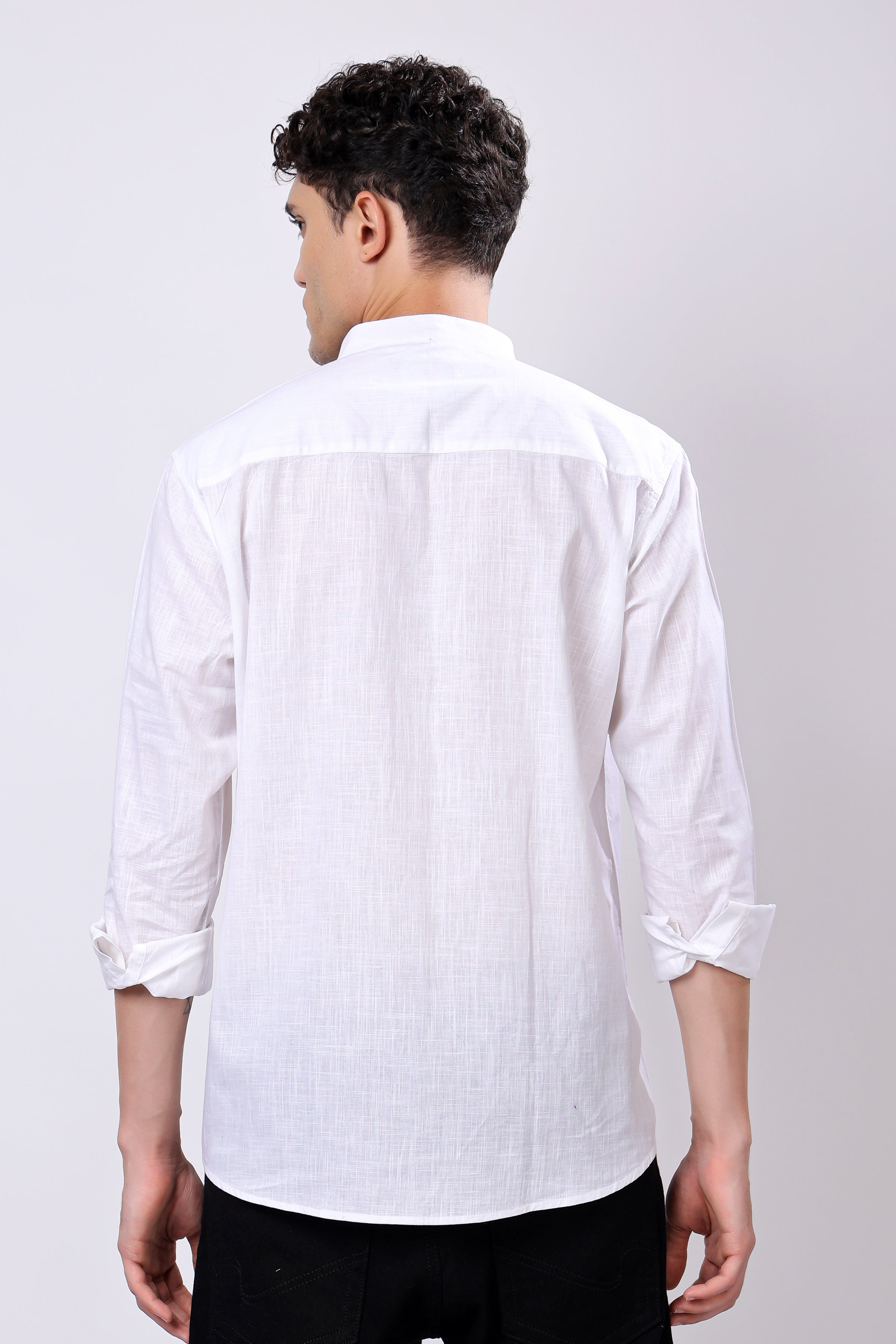 Stylox Regular Fit Full Sleeve Solid Casual White Shirt For Men