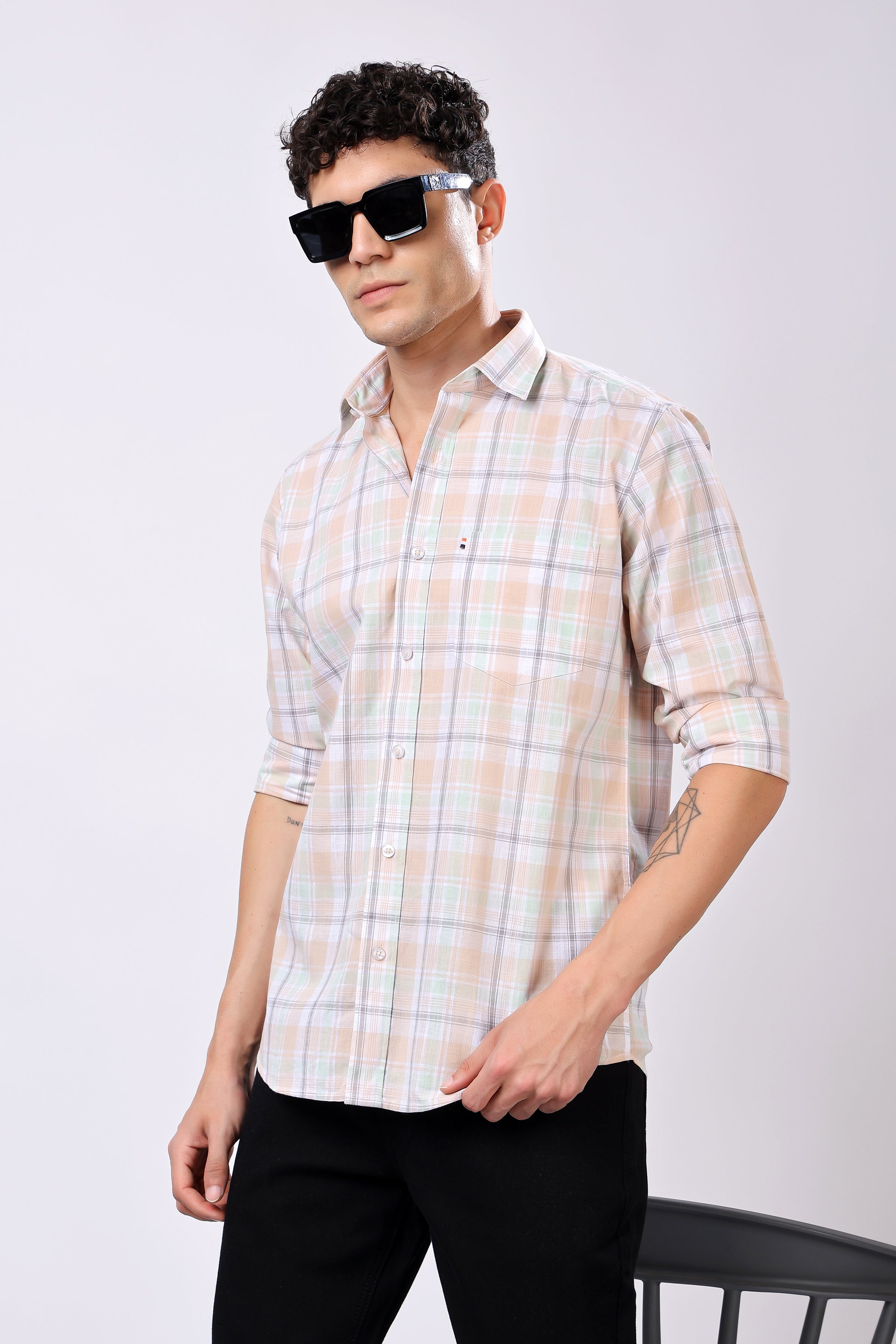 Stylox Regular Fit Full Sleeve Casual Check Shirt - Stylox
