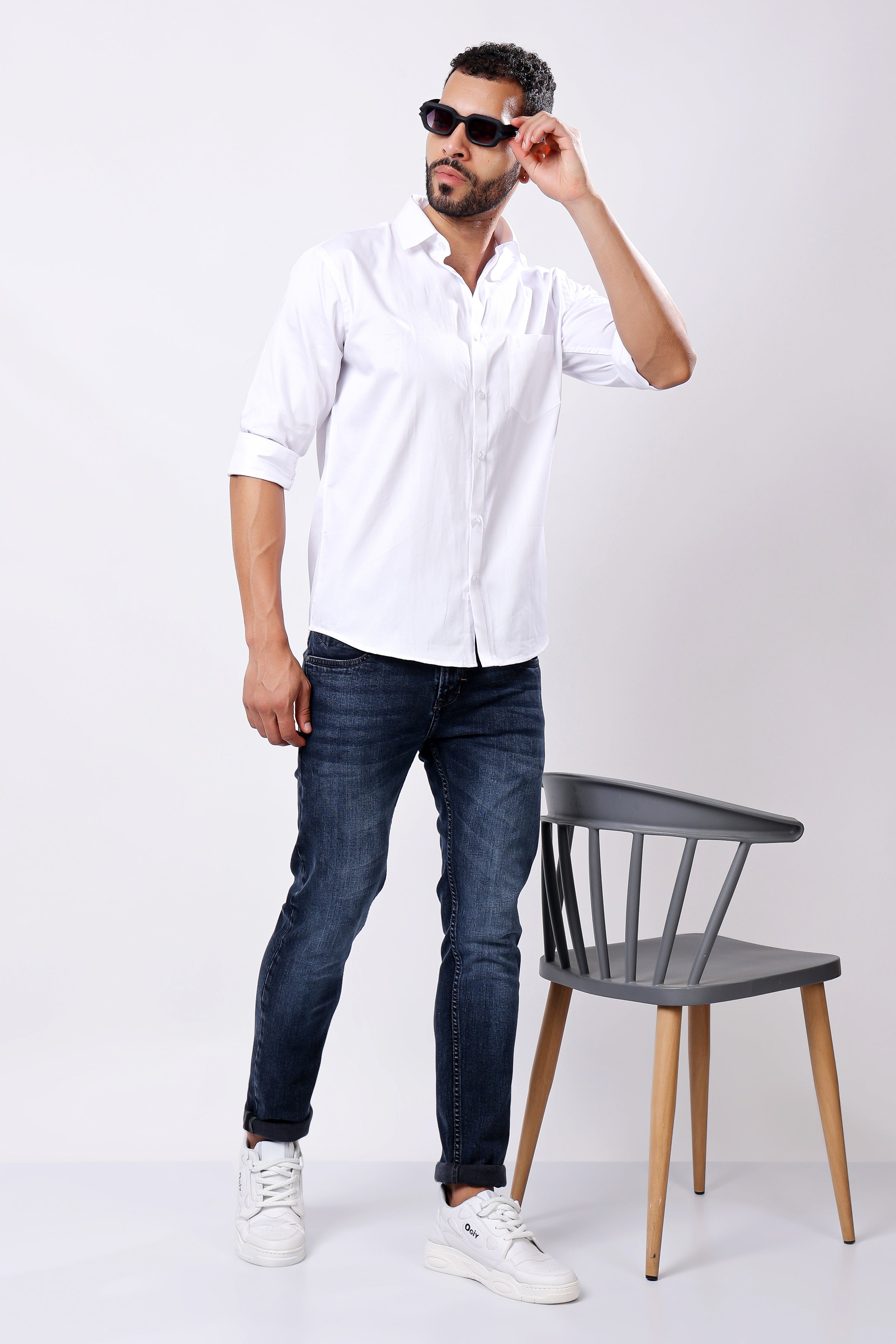 Stylox Men’s White Full Sleeve Regular Fit Shirt – Classic, Elegant & Comfortable Everyday Wear