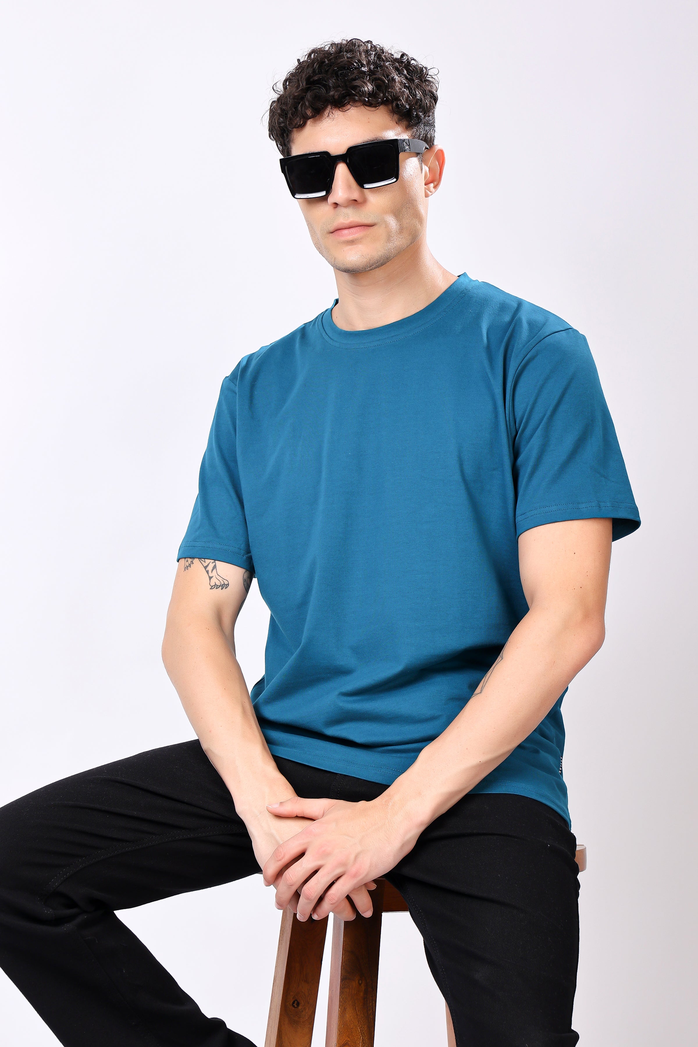 STYLOX Round Neck Solid T-Shirt - Stylox