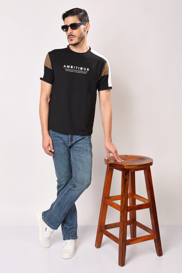 Stylox Men's Round Neck Casual Printed T-Shirt