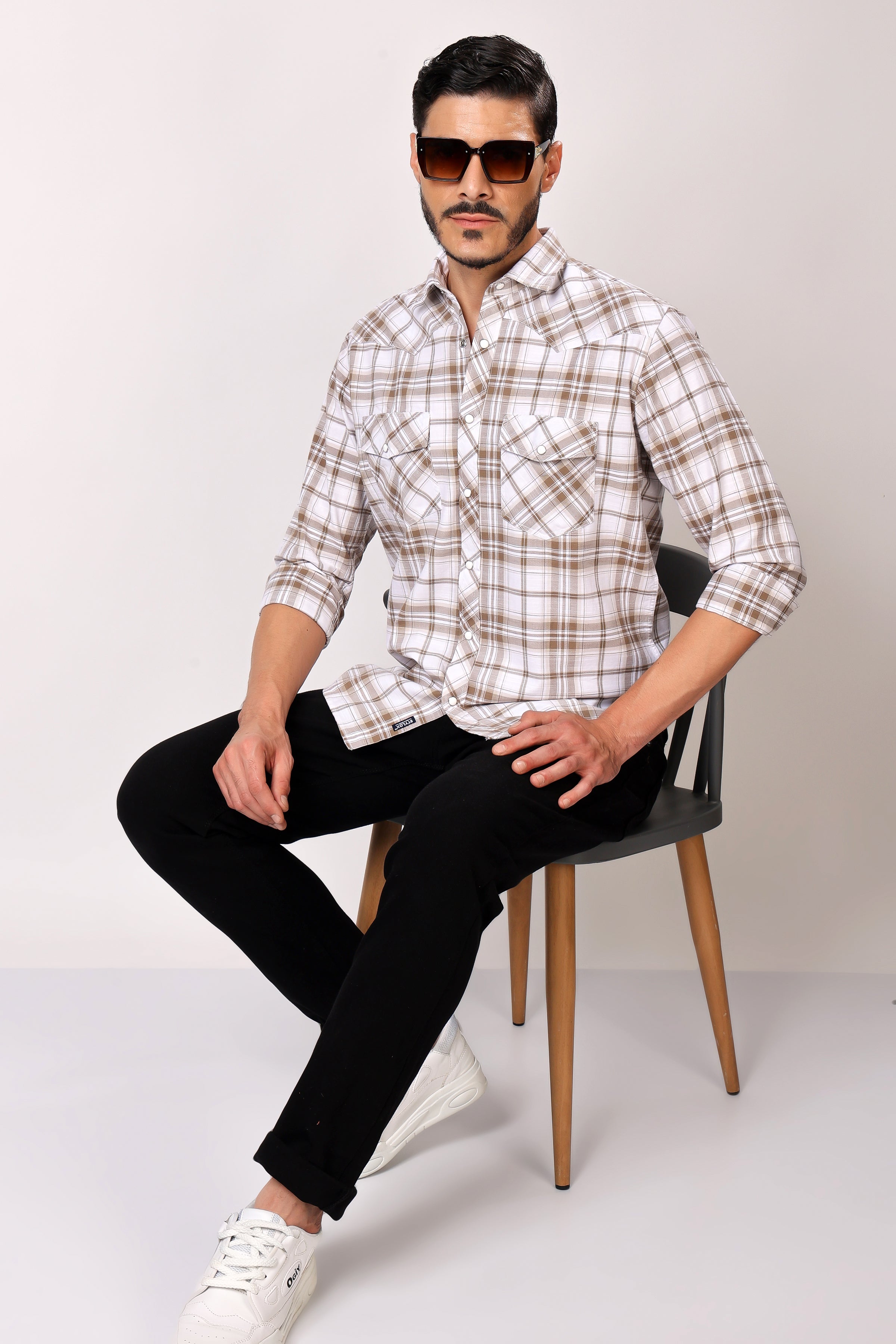 Stylox Men's Full Sleeve Casual Check Shirt